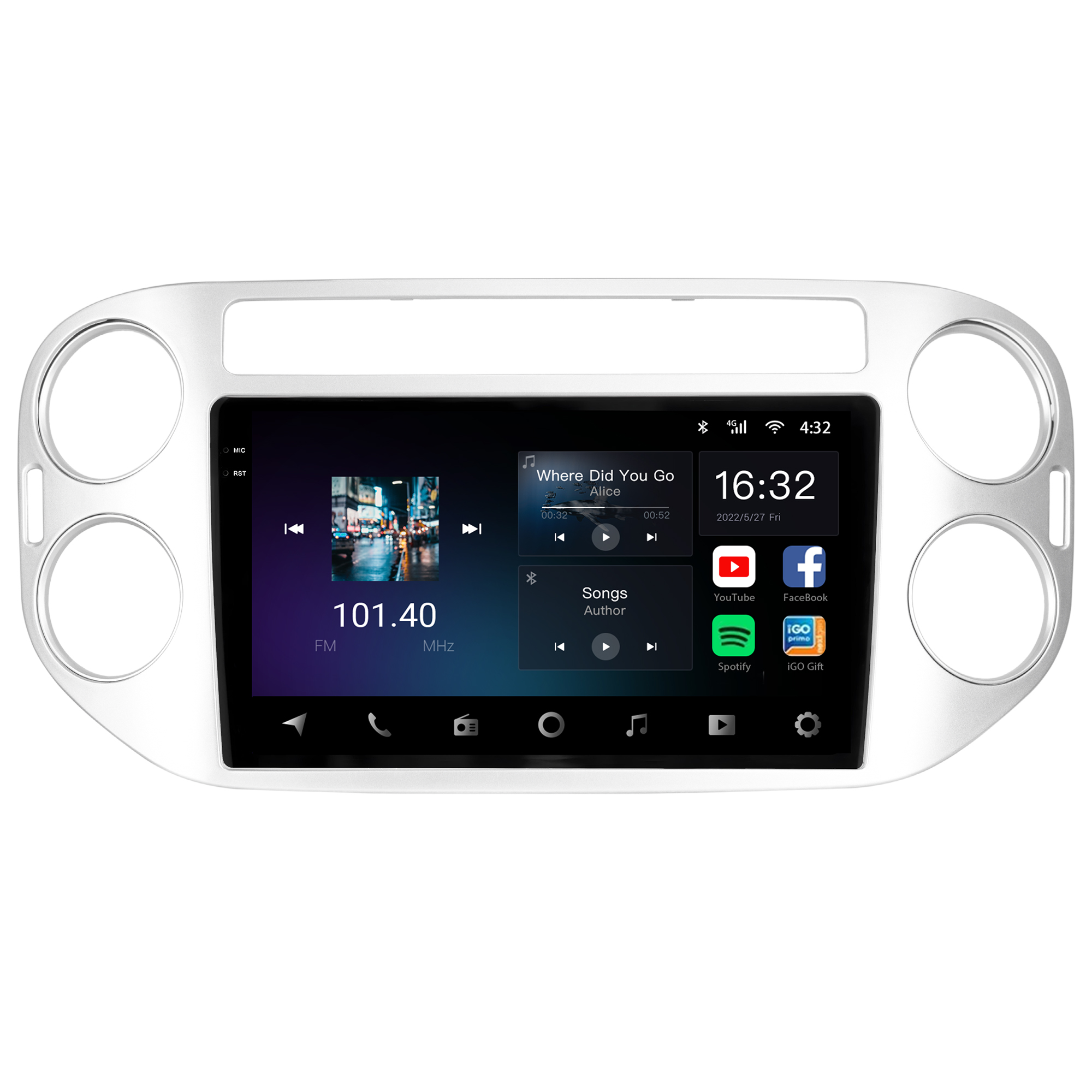 MULTIMÍDIA <BR> AIKON CORE RED <BR> 2RAM 64GB QLED 9''<BR> TIGUAN 2010 A 2017 - Imagem 3