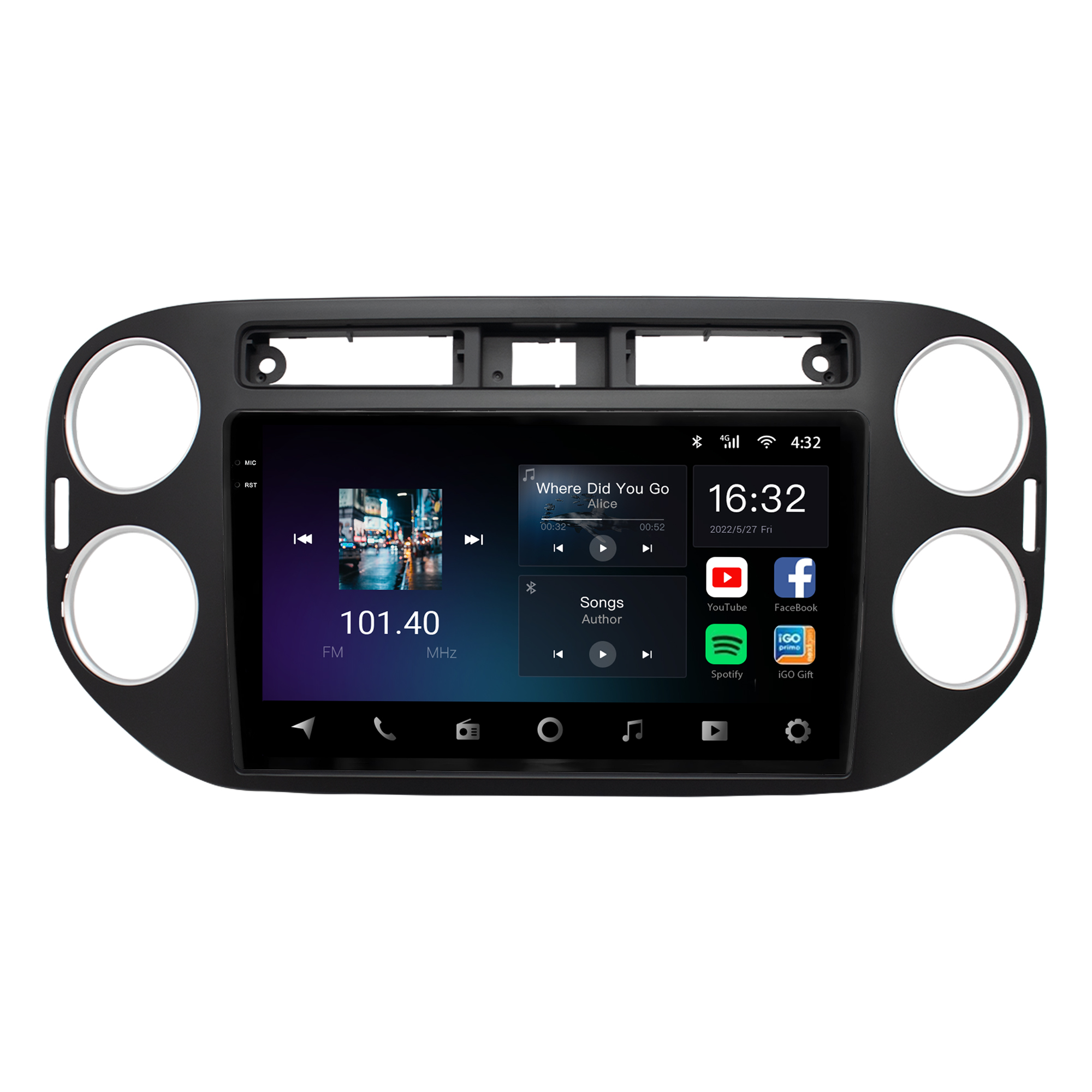 MULTIMÍDIA <BR> AIKON CORE RED <BR> 2RAM 64GB QLED 9''<BR> TIGUAN 2010 A 2017 - Imagem 3