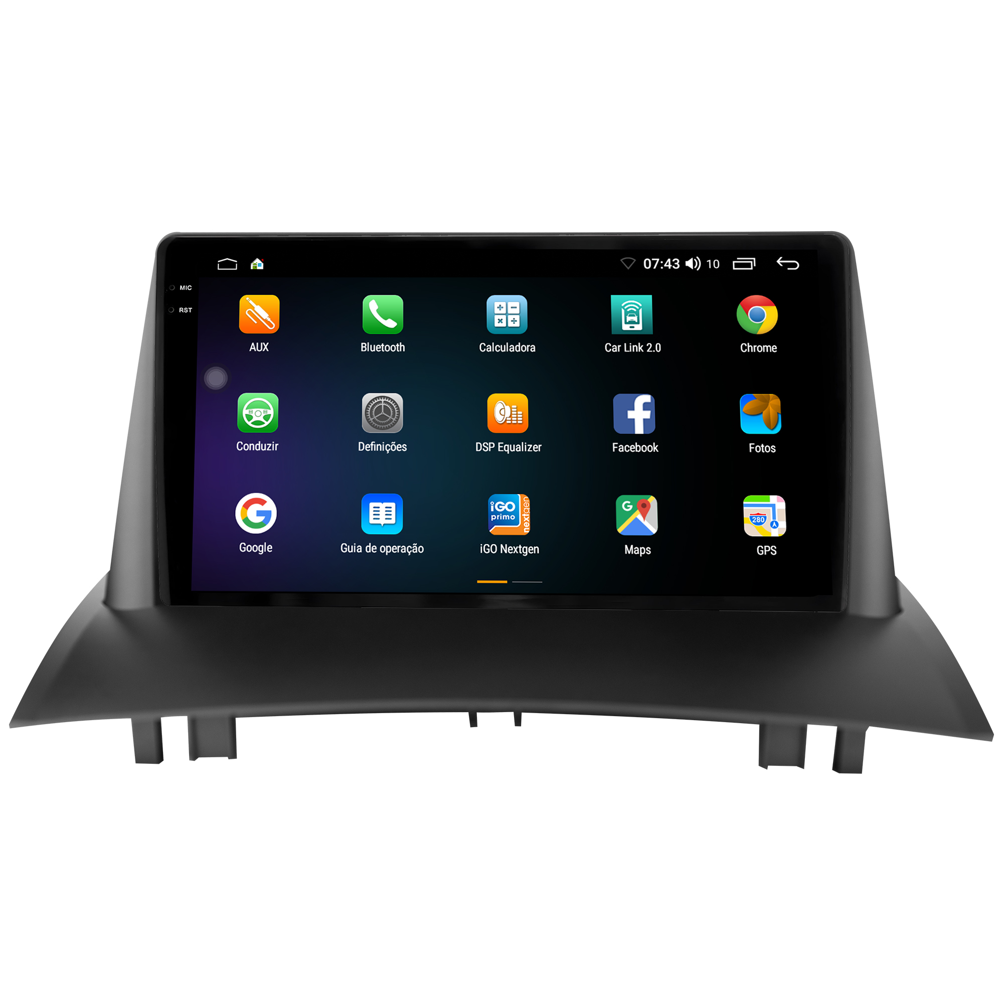 MULTIMÍDIA <BR> AIKON CORE RED <BR> 2RAM 64GB QLED 9'' <BR> MEGANE 2007 A 2013 - Imagem 4