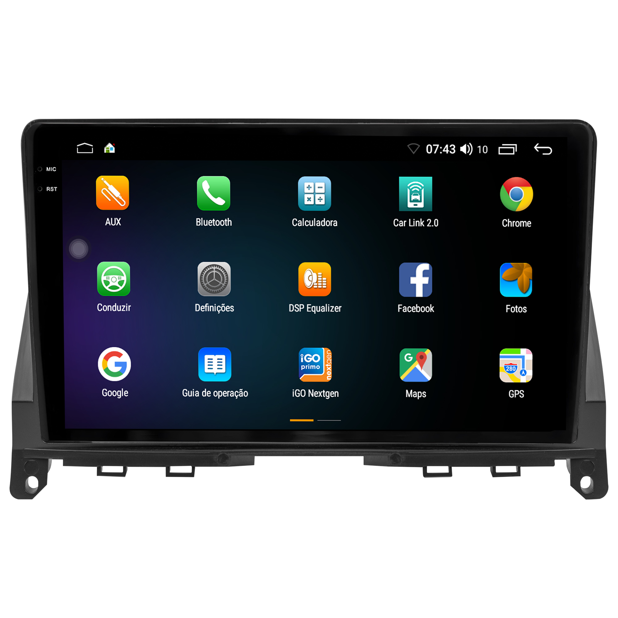 MULTIMÍDIA <BR> AIKON CORE RED <BR> 2RAM 64GB QLED 9" <BR> CLASSE C C 180 C 180 K C 200 C 200 K <BR> C 250 C 300 C 350 C 63 AMG <BR> 2008 A 2011 - Imagem 4