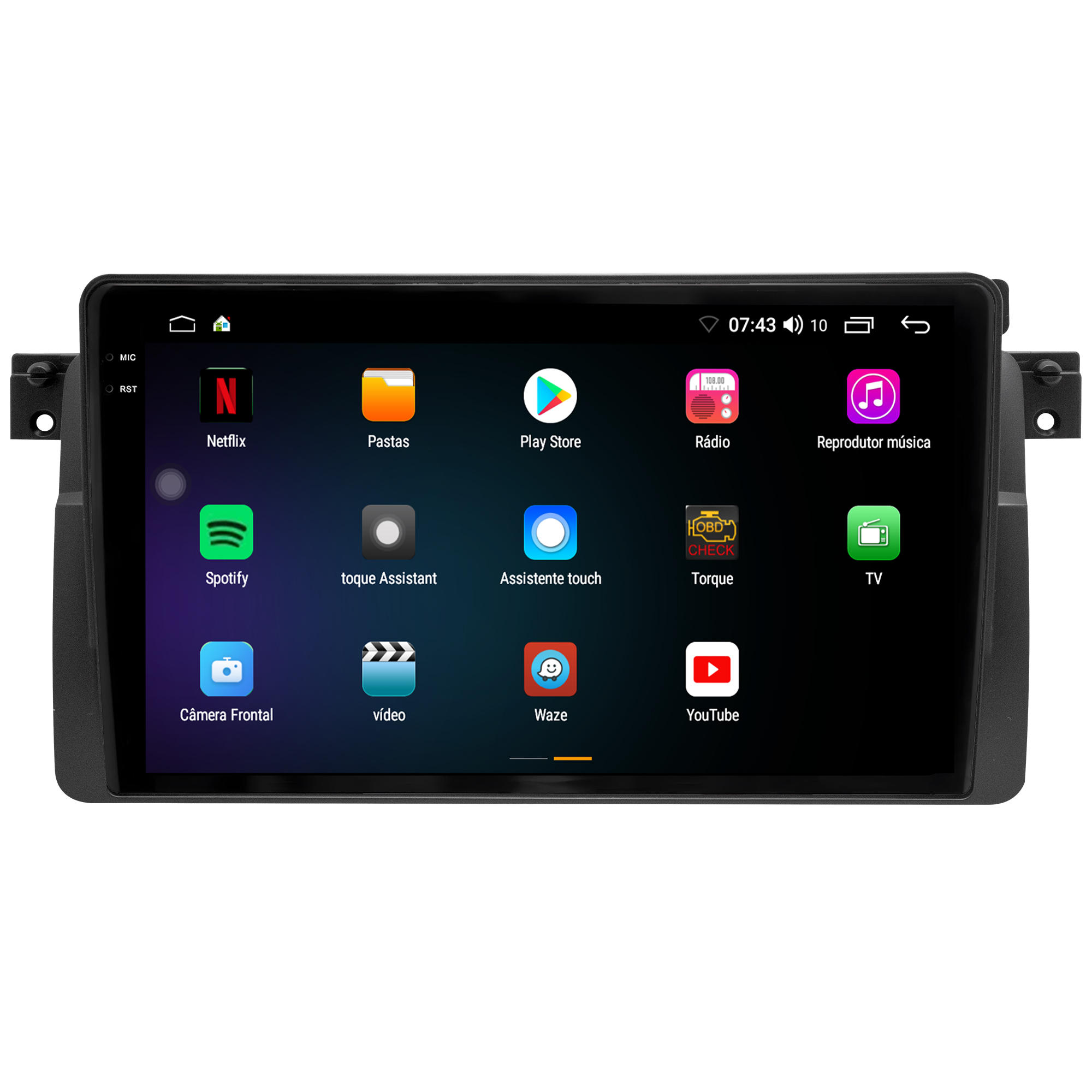 MULTIMÍDIA <BR> AIKON CORE RED <BR> 2RAM 64GB QLED 9'' <BR> SÉRIE 3 E46 320i <BR> 323ci 325i 328i 330i <BR> 1999 A 2004 - Imagem 5