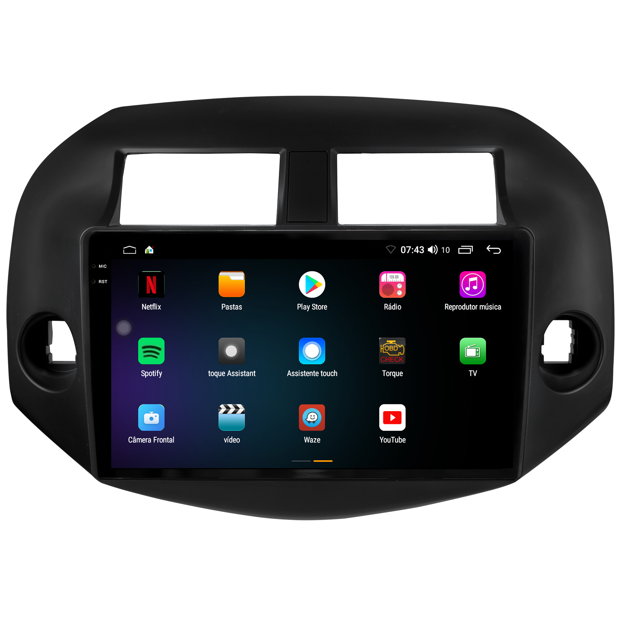 MULTIMÍDIA <BR> AIKON CORE RED <BR> 2RAM 64GB QLED 10" <BR> RAV4 2006 A 2012 - Imagem 5