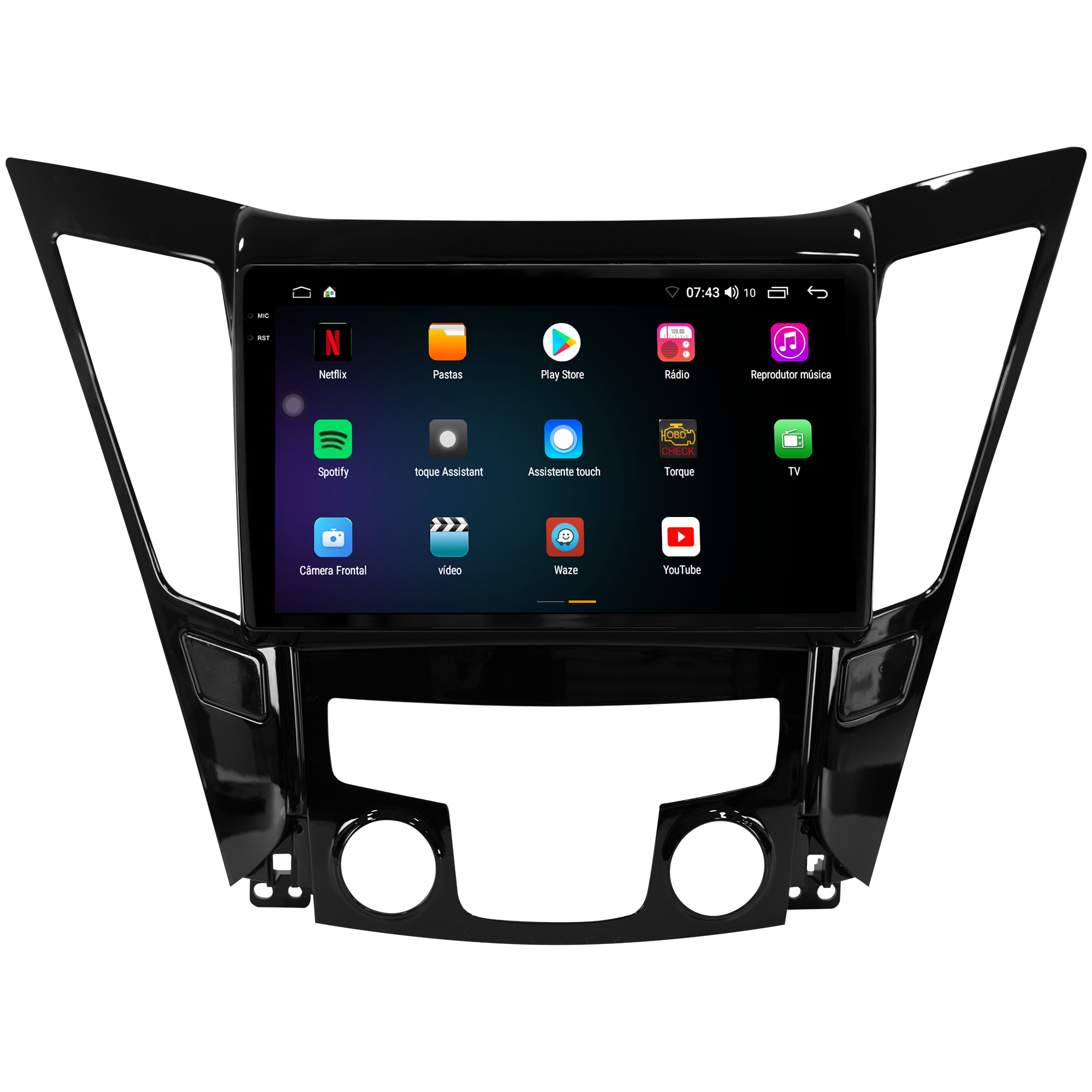 MULTIMÍDIA <BR> AIKON CORE RED <BR> 2RAM 64GB QLED 9'' <BR> HYUNDAI SONATA - Imagem 5