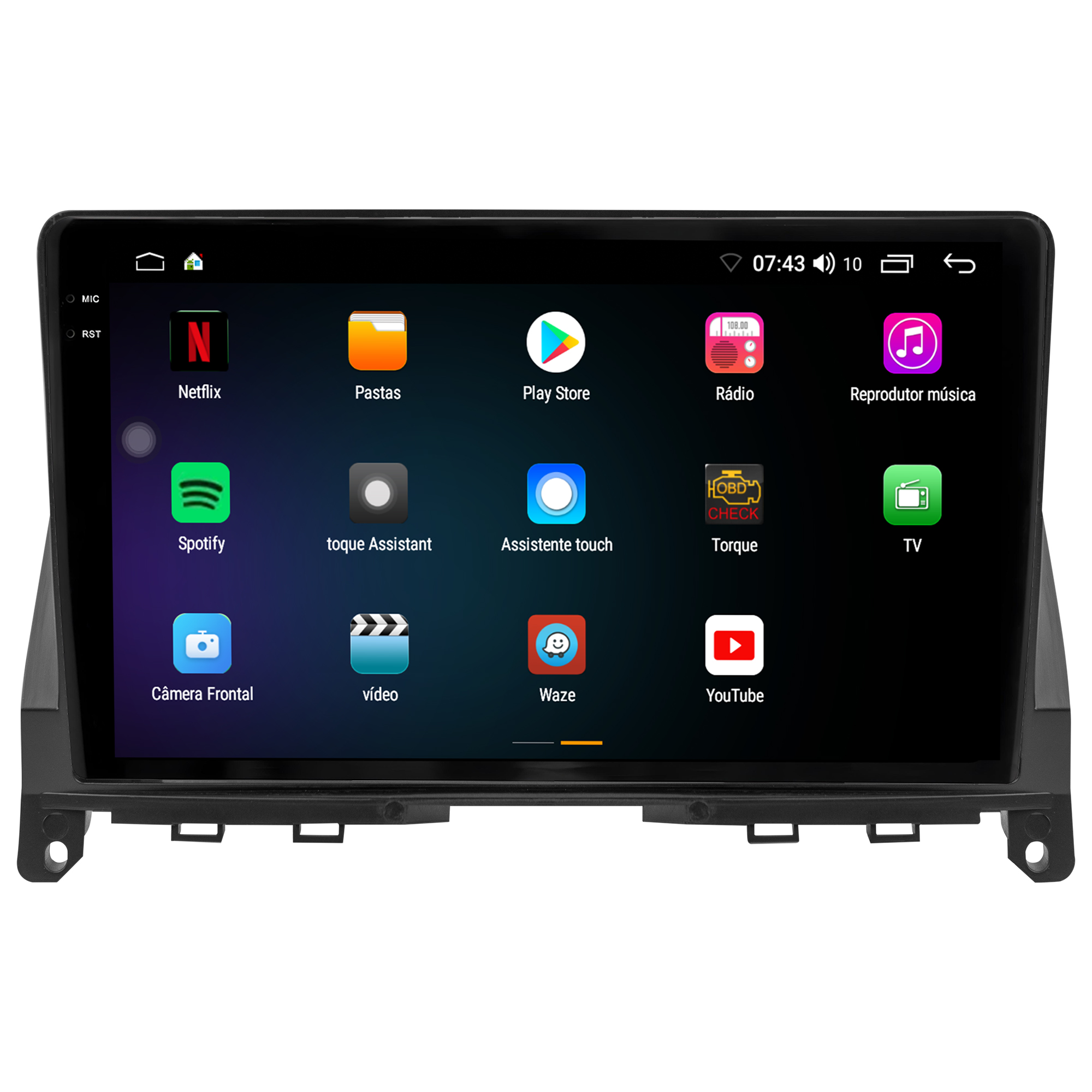 MULTIMÍDIA <BR> AIKON CORE RED <BR> 2RAM 64GB QLED 9" <BR> CLASSE C C 180 C 180 K C 200 C 200 K <BR> C 250 C 300 C 350 C 63 AMG <BR> 2008 A 2011 - Imagem 5