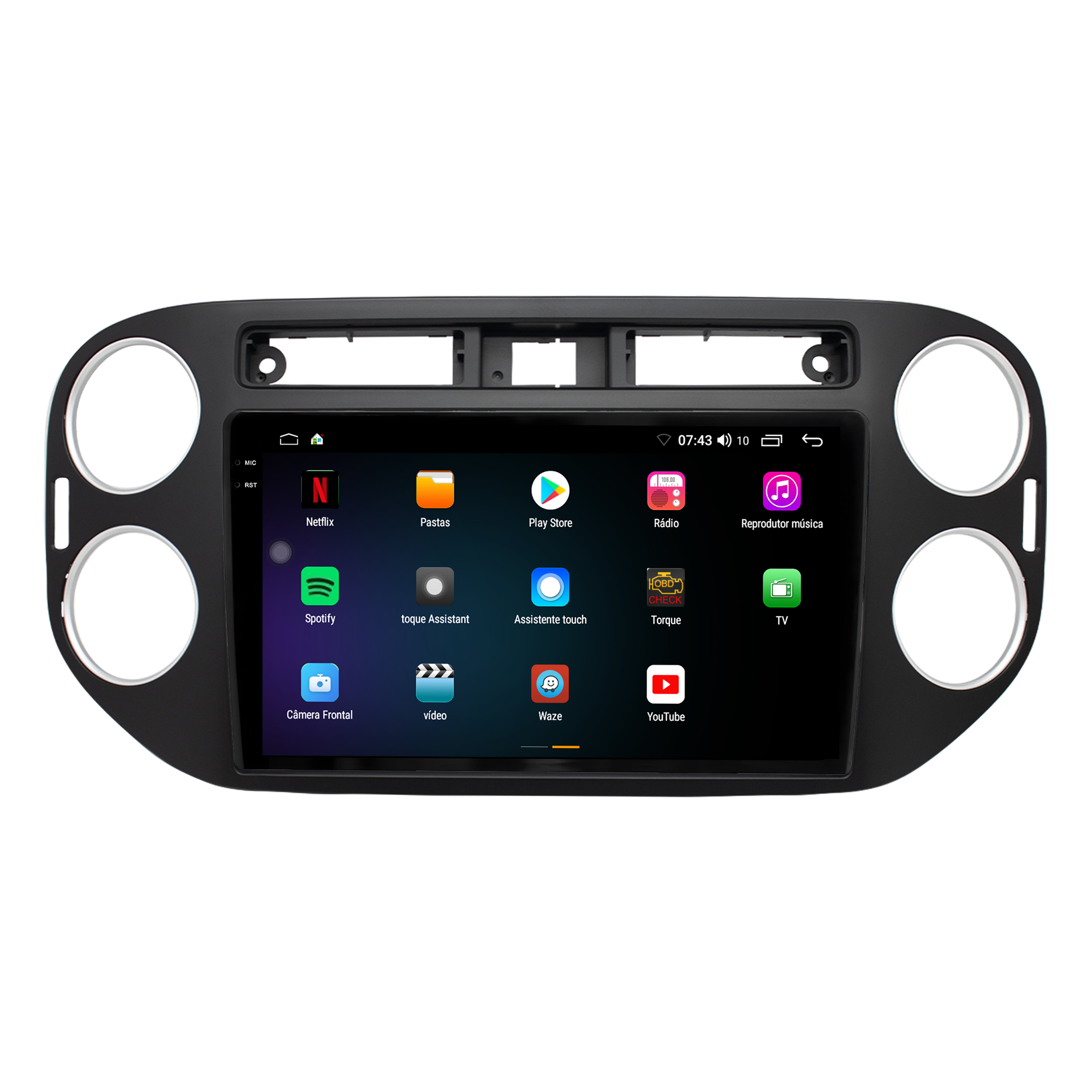 MULTIMÍDIA <BR> AIKON CORE RED <BR> 2RAM 64GB QLED 9''<BR> TIGUAN 2010 A 2017 - Imagem 5