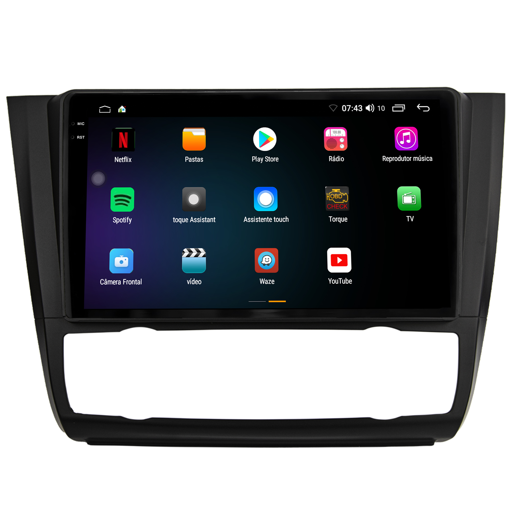 MULTIMÍDIA <BR> AIKON CORE RED <BR> 2RAM 64GB QLED 9'' <BR> SÉRIE 1 118i 120i 130i 135i <BR> 2006 A 2012 <BR> AR DIGITAL - Imagem 5