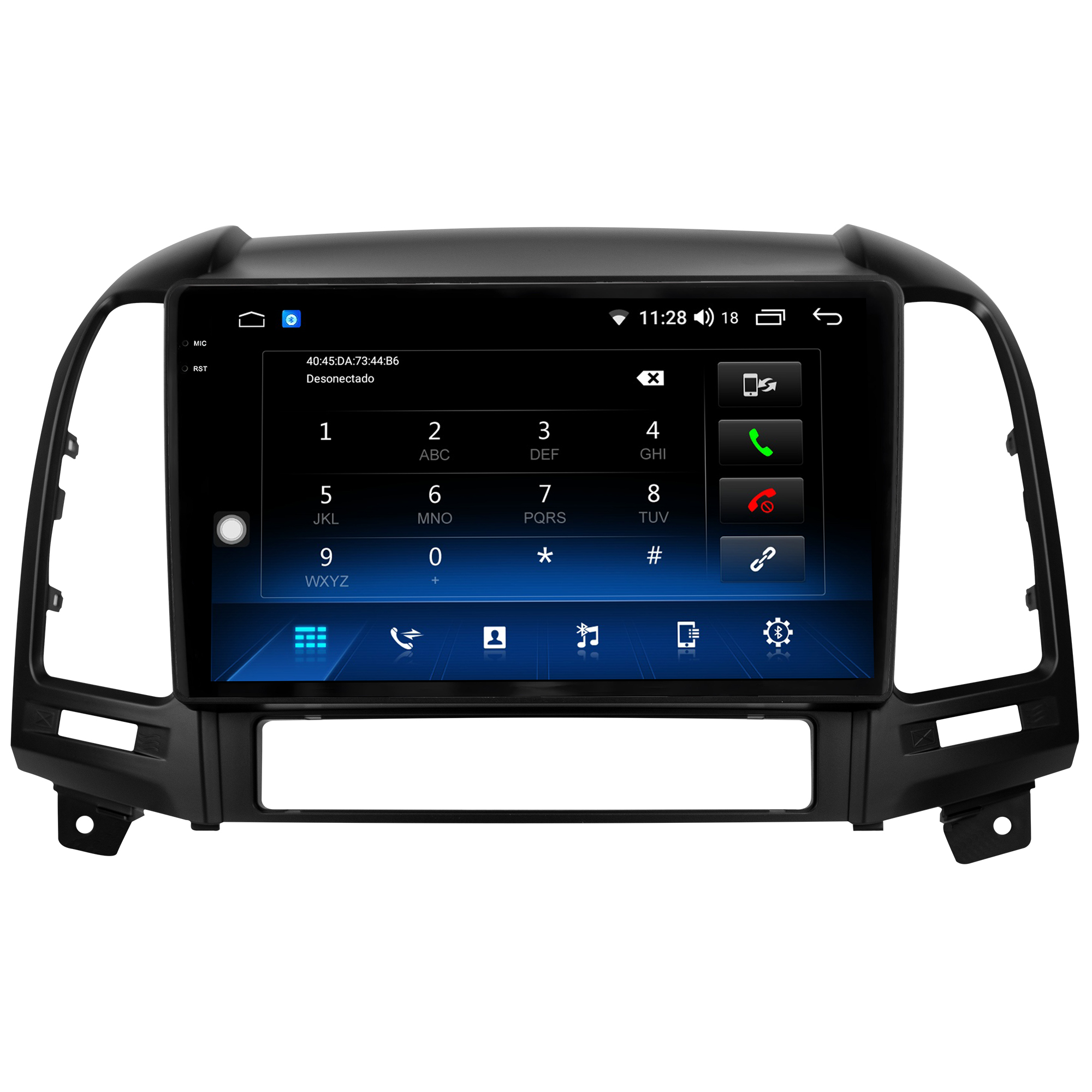 MULTIMÍDIA <BR> AIKON CORE RED <BR> 2RAM 64GB QLED 9'' <BR> SANTA FÉ 2007 A 2013 - Imagem 7