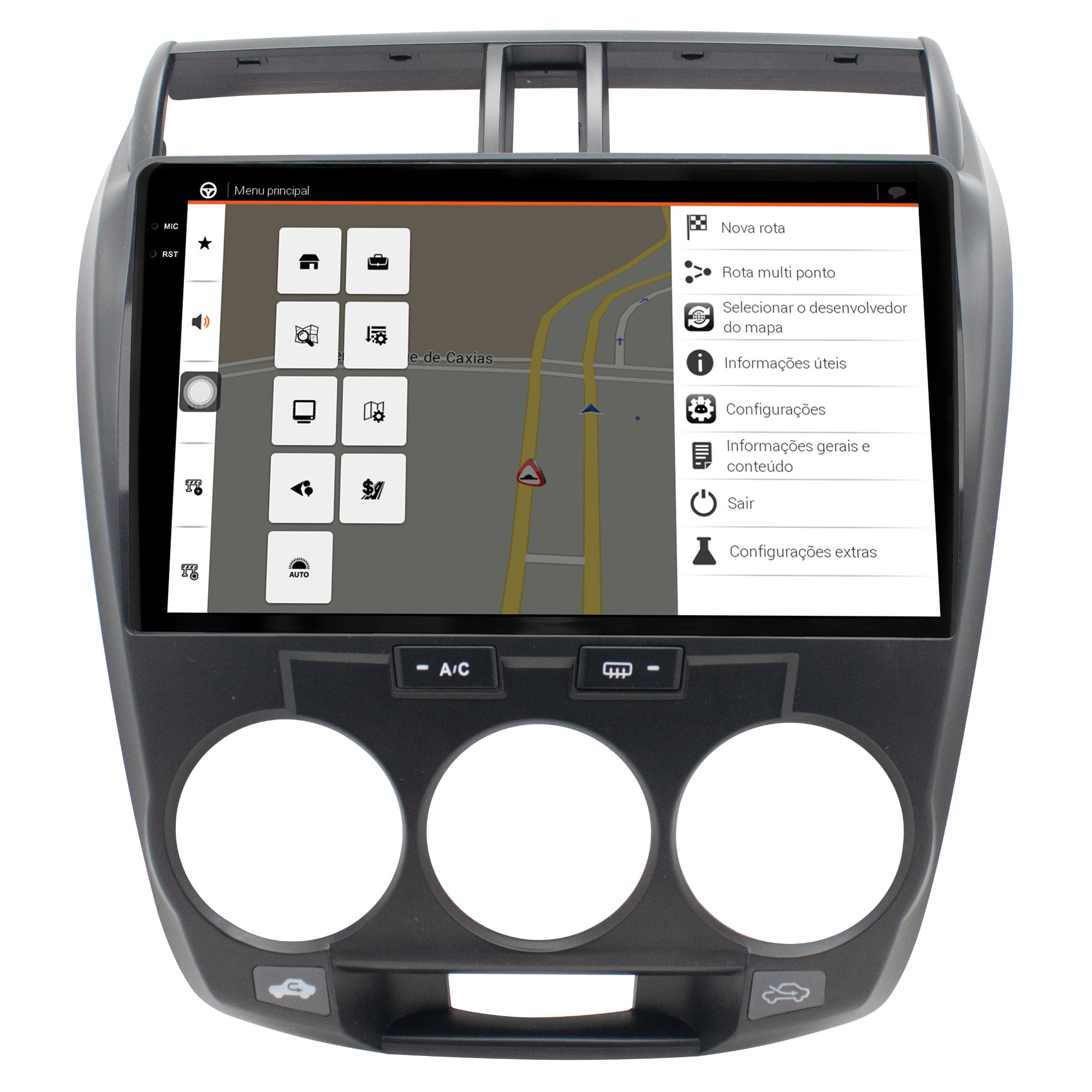 MULTIMÍDIA <BR> AIKON CORE RED <BR> 2RAM 64GB QLED 10" <BR> CITY 2008 A 2014 AR ANALÓGICO - Imagem 11