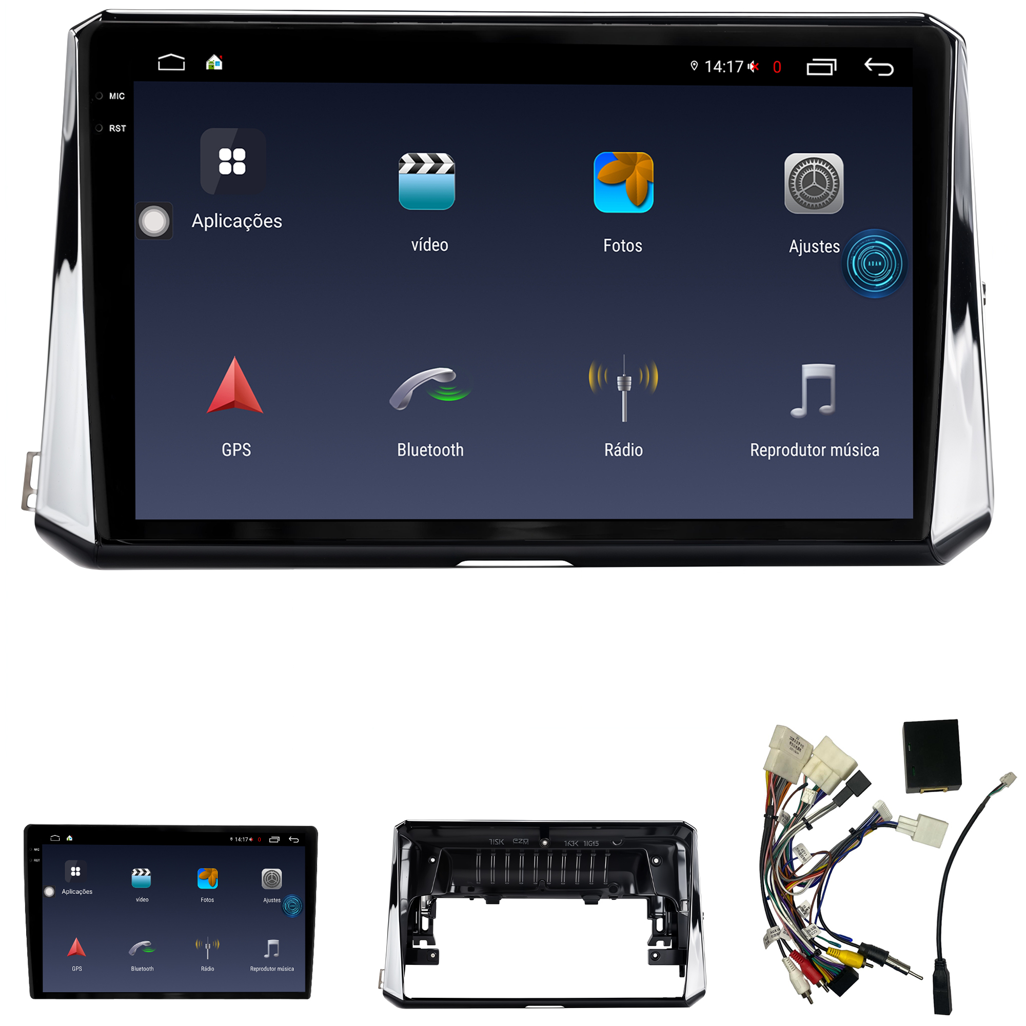 MULTIMÍDIA <BR> AIKON FÓTON <BR> 6RAM 128GB TELA 2K 10"<BR> COROLLA 2021 A 2024 - Imagem 2