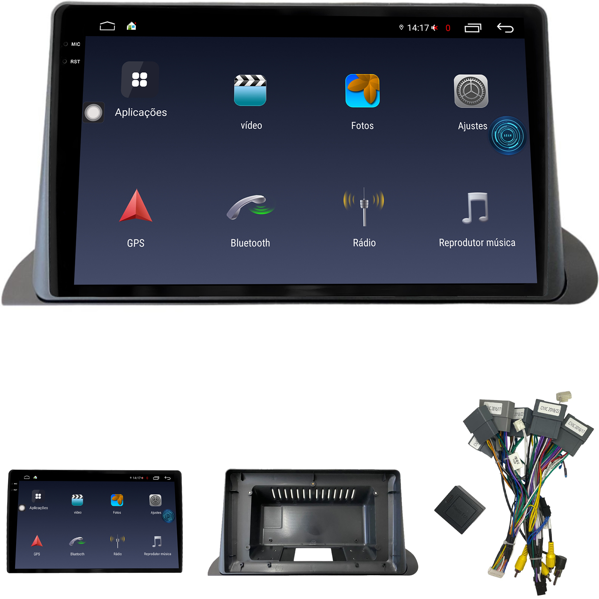 MULTIMÍDIA <BR> AIKON FÓTON <BR> 6RAM 128GB TELA 2K 10" <BR> ZR-V - Imagem 2