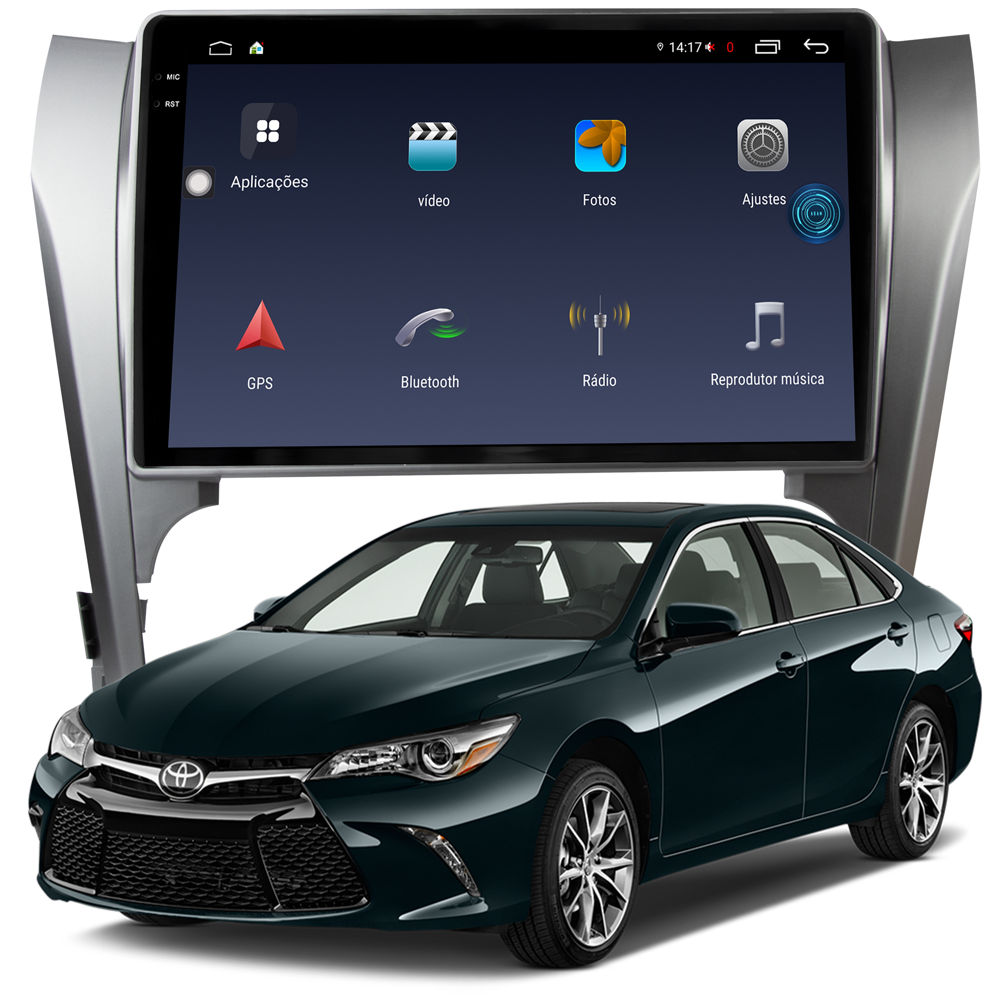 MULTIMÍDIA <BR> AIKON FÓTON <BR> 4RAM 64GB TELA 2K 10"<BR> CAMRY 2012 a 2015