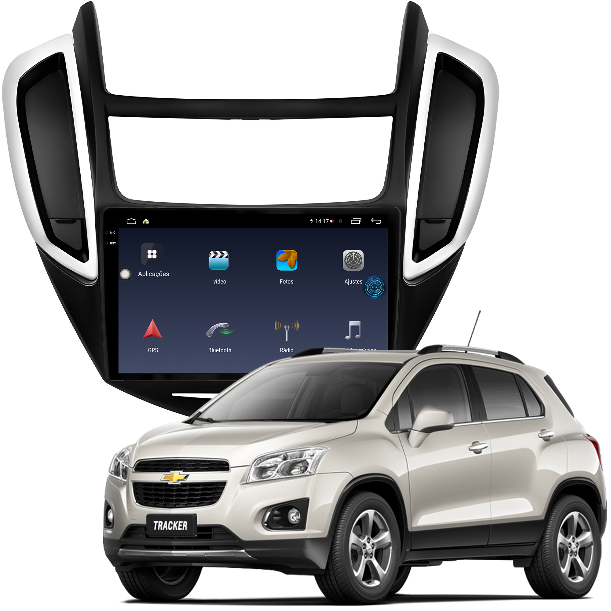 MULTIMÍDIA <BR> AIKON FÓTON <BR> 4RAM 64GB TELA 2K 9'' <BR> TRACKER 2013 A 2016