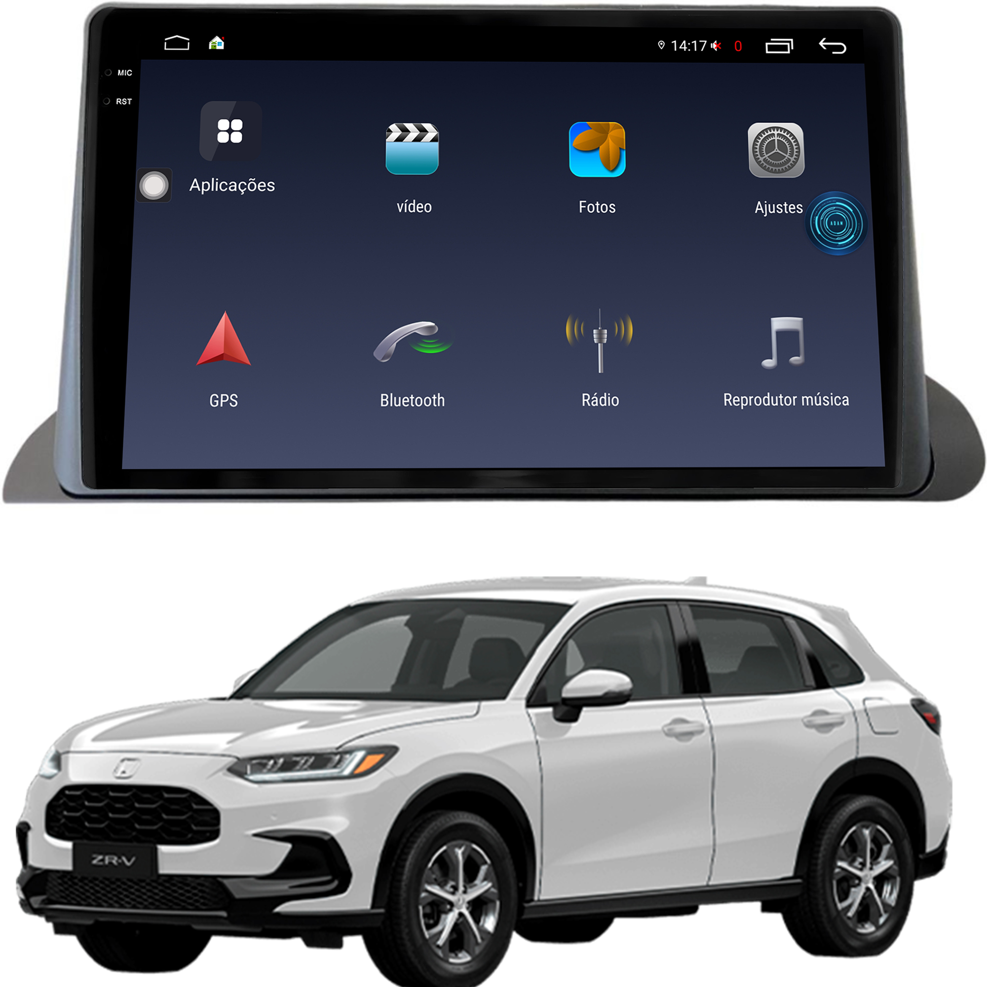 MULTIMÍDIA <BR> AIKON FÓTON <BR> 6RAM 128GB TELA 2K 10" <BR> ZR-V