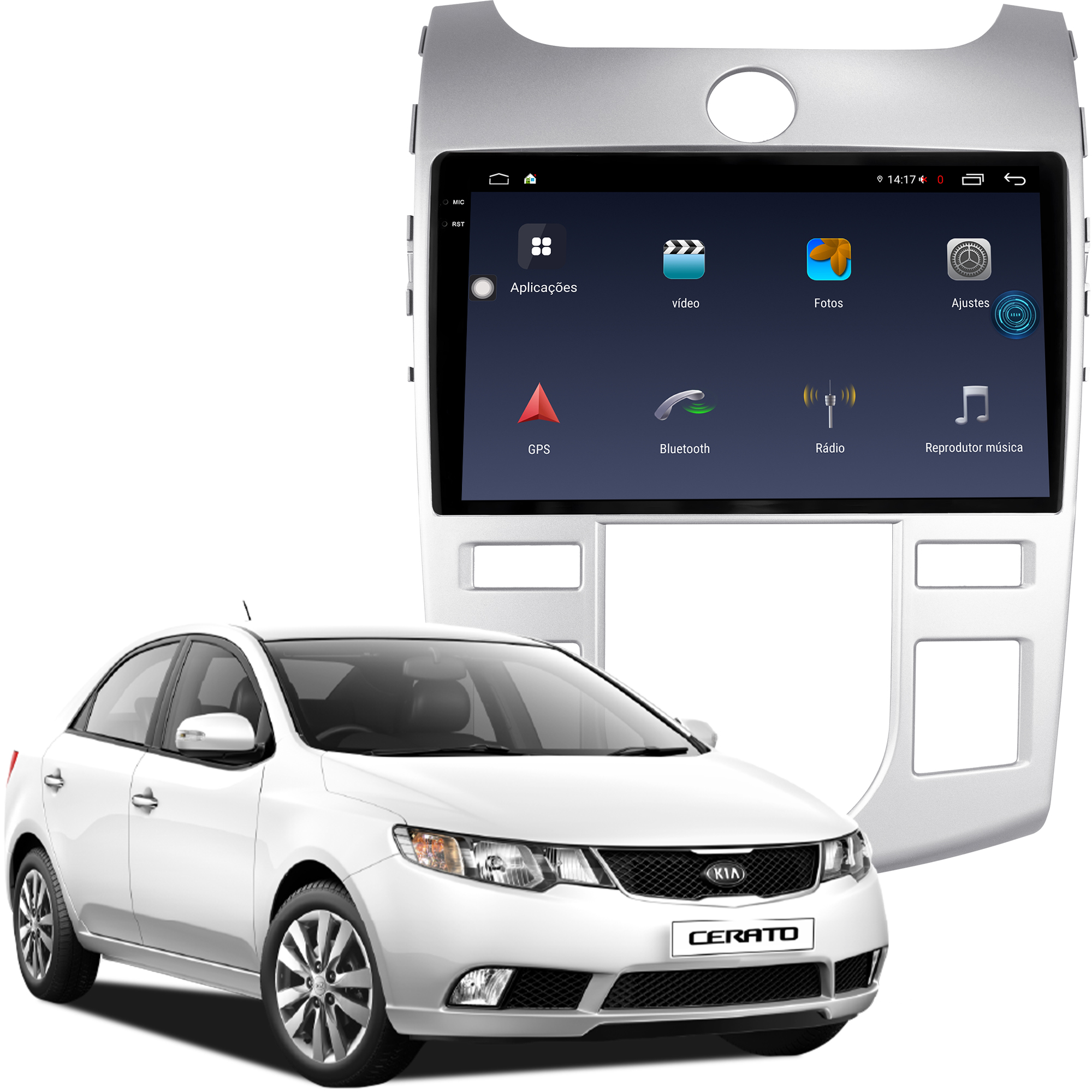 MULTIMÍDIA <BR> AIKON FÓTON <BR> 4RAM 64GB TELA 2K 9''<BR> CERATO 2009 A 2012 <BR> AR DIGITAL