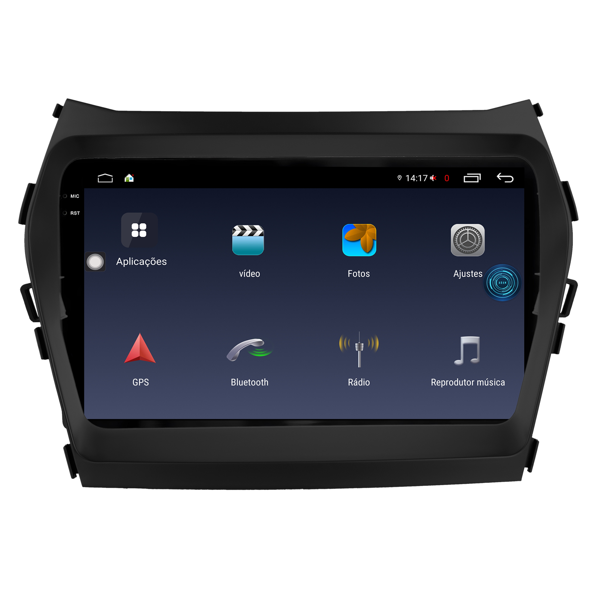 MULTIMÍDIA <BR> AIKON FÓTON <BR> 4RAM 64GB TELA 2K 9'' <BR> SANTA FÉ 2014 A 2019 - Imagem 3