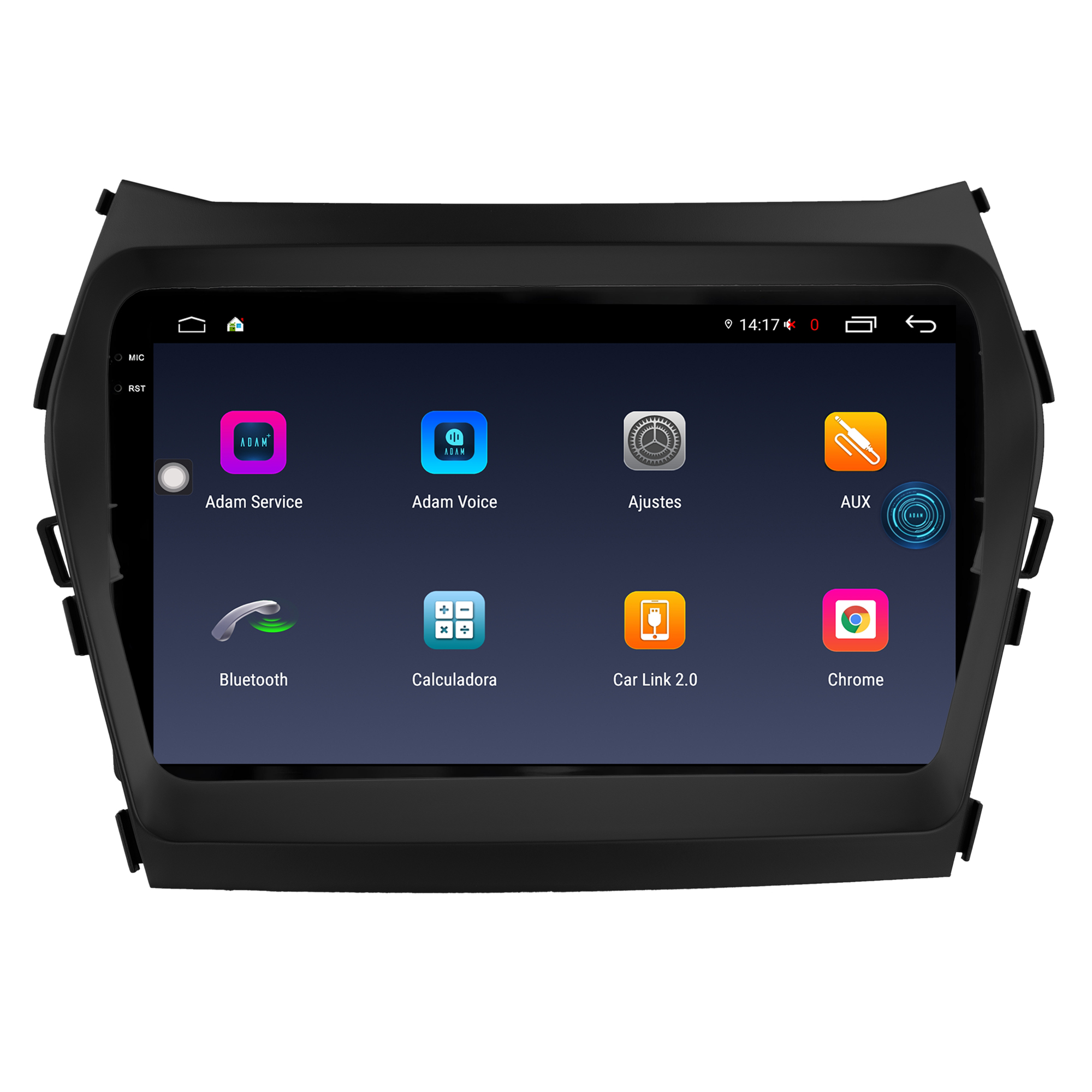 MULTIMÍDIA <BR> AIKON FÓTON <BR> 4RAM 64GB TELA 2K 9'' <BR> SANTA FÉ 2014 A 2019 - Imagem 4