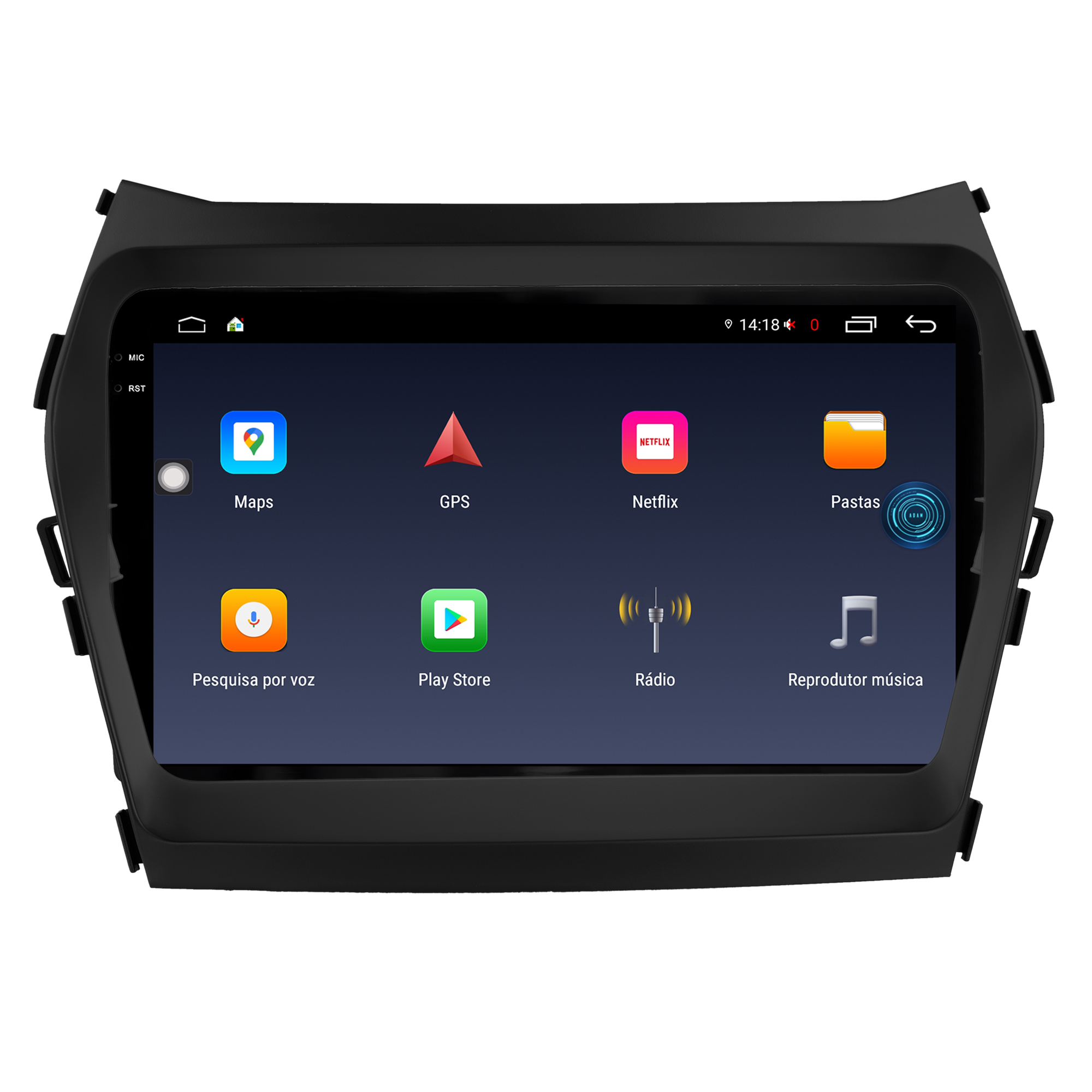 MULTIMÍDIA <BR> AIKON FÓTON <BR> 4RAM 64GB TELA 2K 9'' <BR> SANTA FÉ 2014 A 2019 - Imagem 6