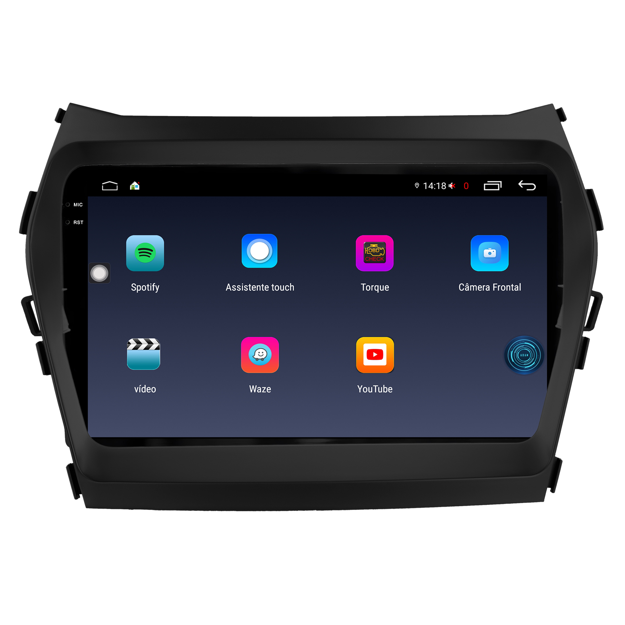 MULTIMÍDIA <BR> AIKON FÓTON <BR> 4RAM 64GB TELA 2K 9'' <BR> SANTA FÉ 2014 A 2019 - Imagem 7