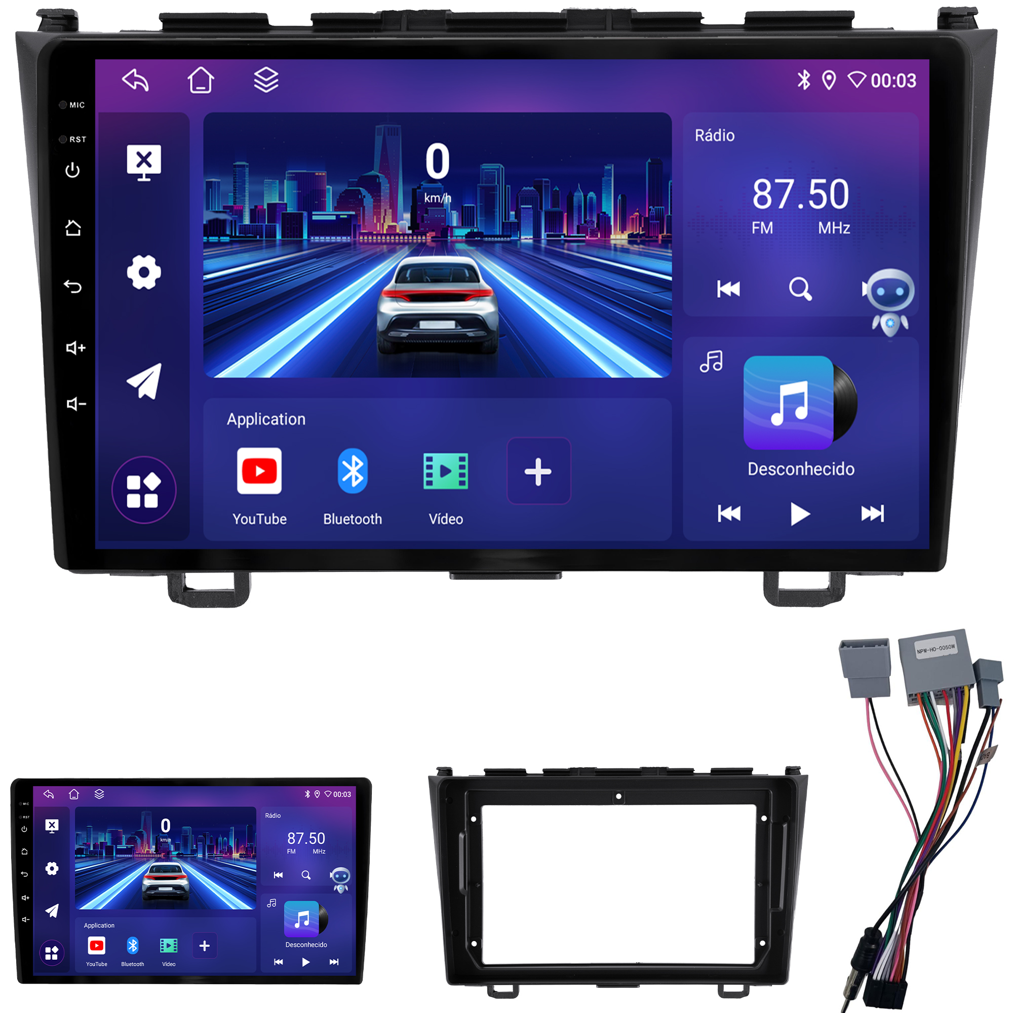 MULTIMÍDIA JOKER <BR> 4RAM 64GB 9" <BR> CRV 2007 A 2011 - Imagem 2