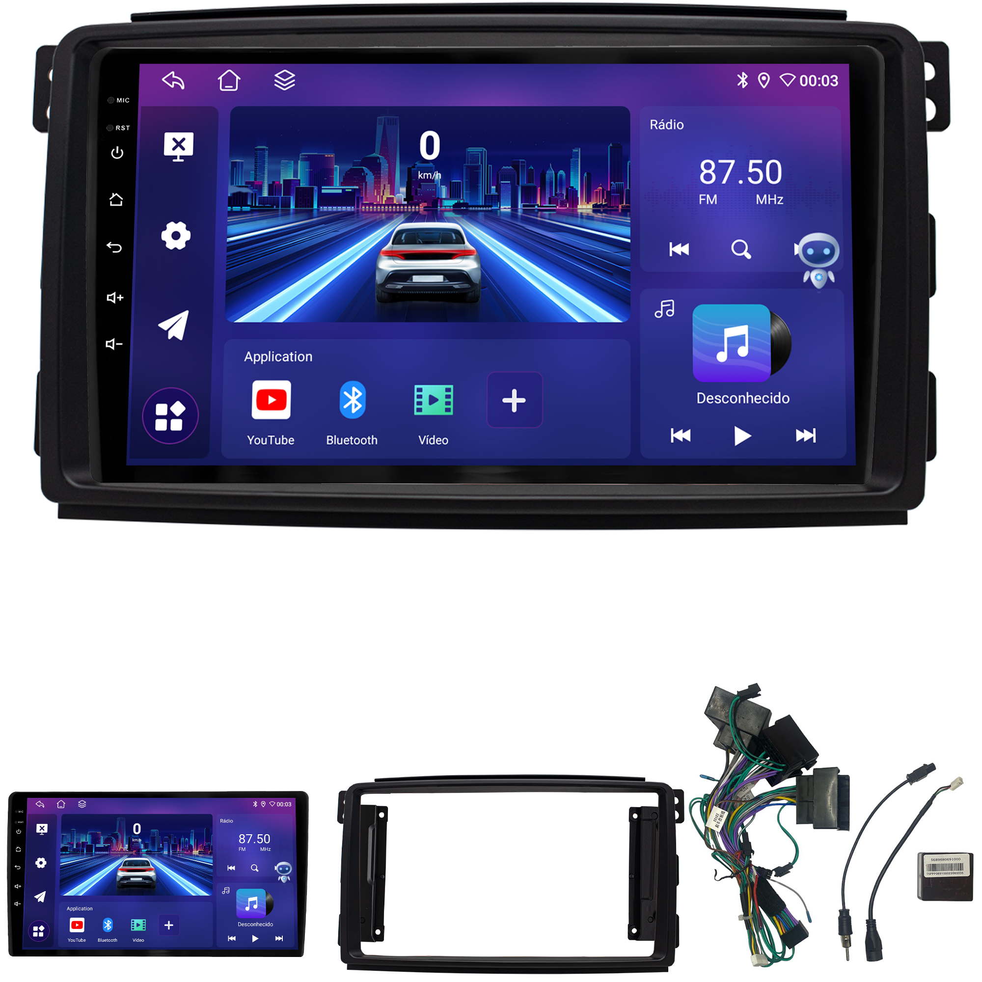 MULTIMÍDIA JOKER <BR> 4RAM 64GB 9" <BR> SMART 2008 A 2011 - Imagem 2