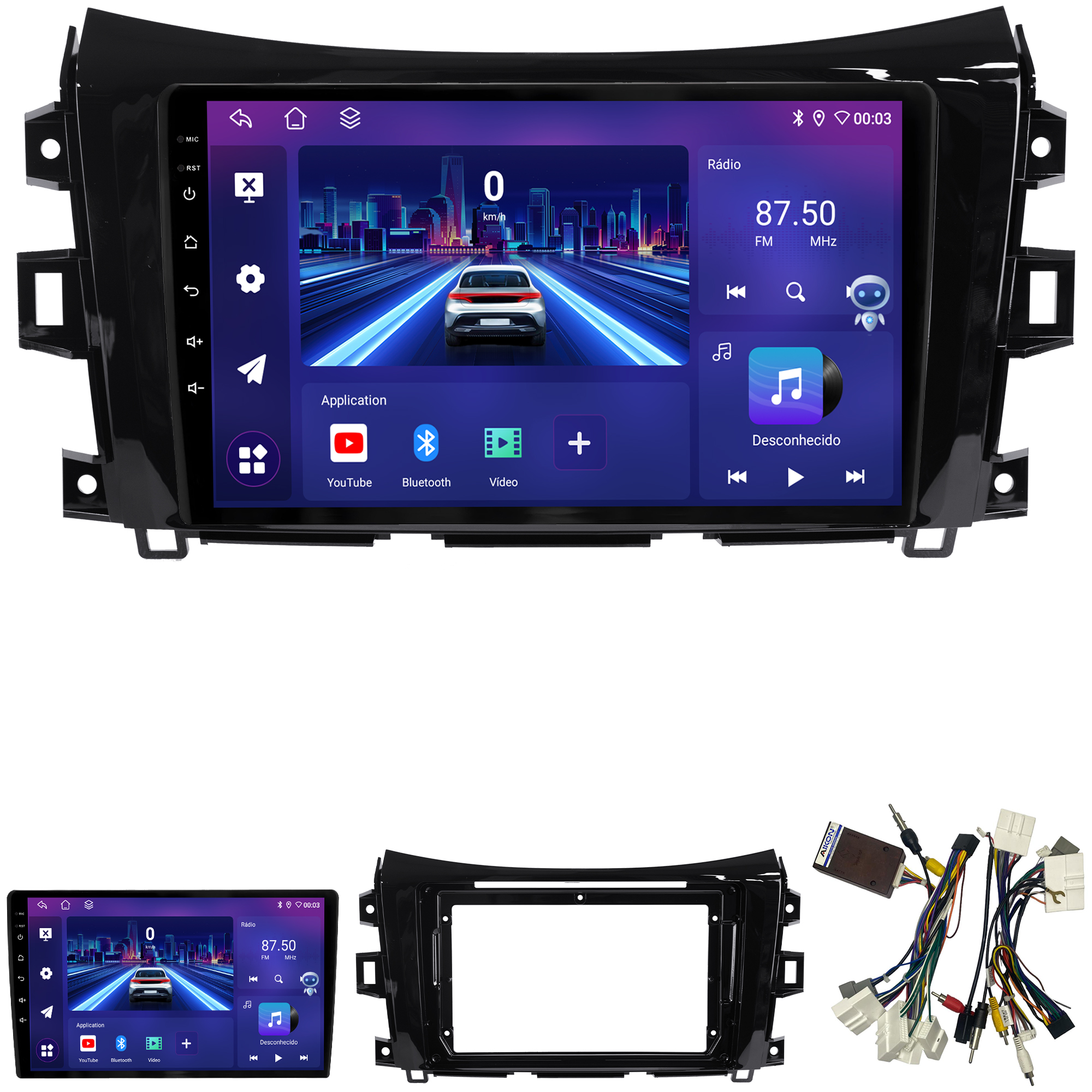 MULTIMÍDIA JOKER <BR> 4RAM 64GB 9" <BR> FRONTIER 2017 A 2024 - Imagem 2