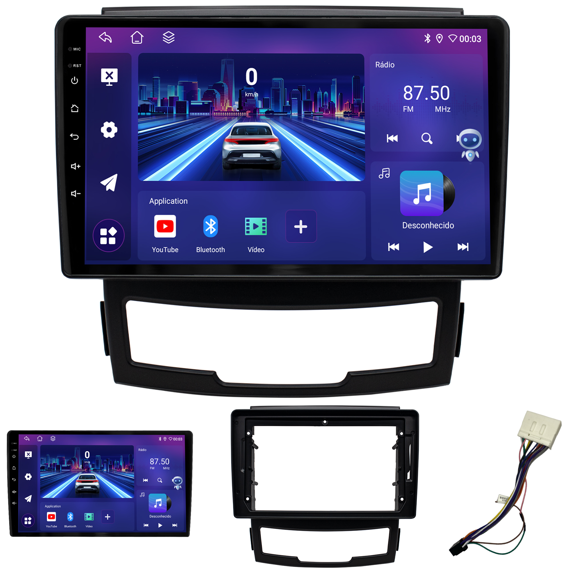 MULTIMÍDIA JOKER <BR> 4RAM 64GB 9" <BR> KORANDO 2011 2012 - Imagem 2