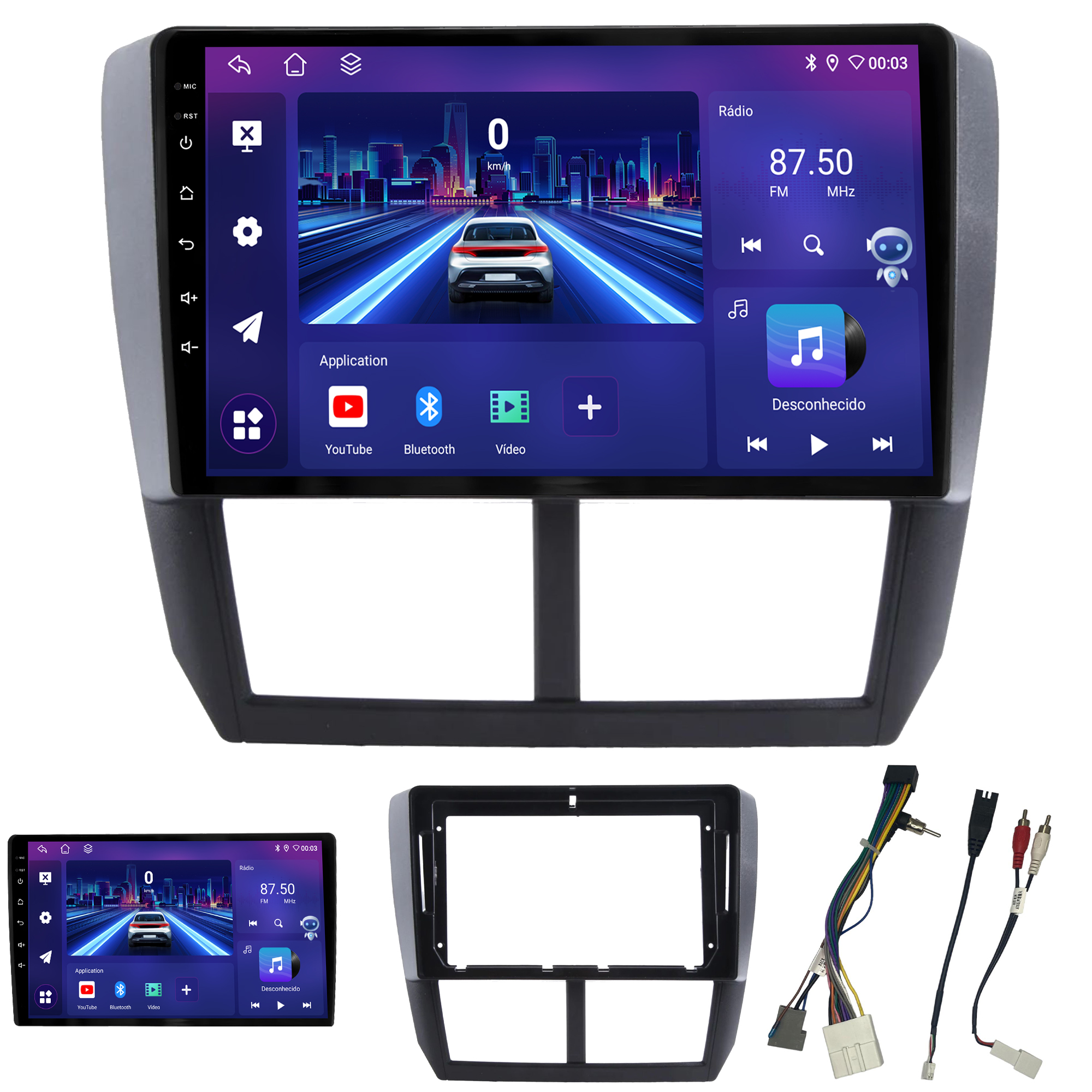 MULTIMÍDIA JOKER <BR> 4RAM 64GB 9" <BR> FORESTER IMPREZA 2009 A 2013 - Imagem 2