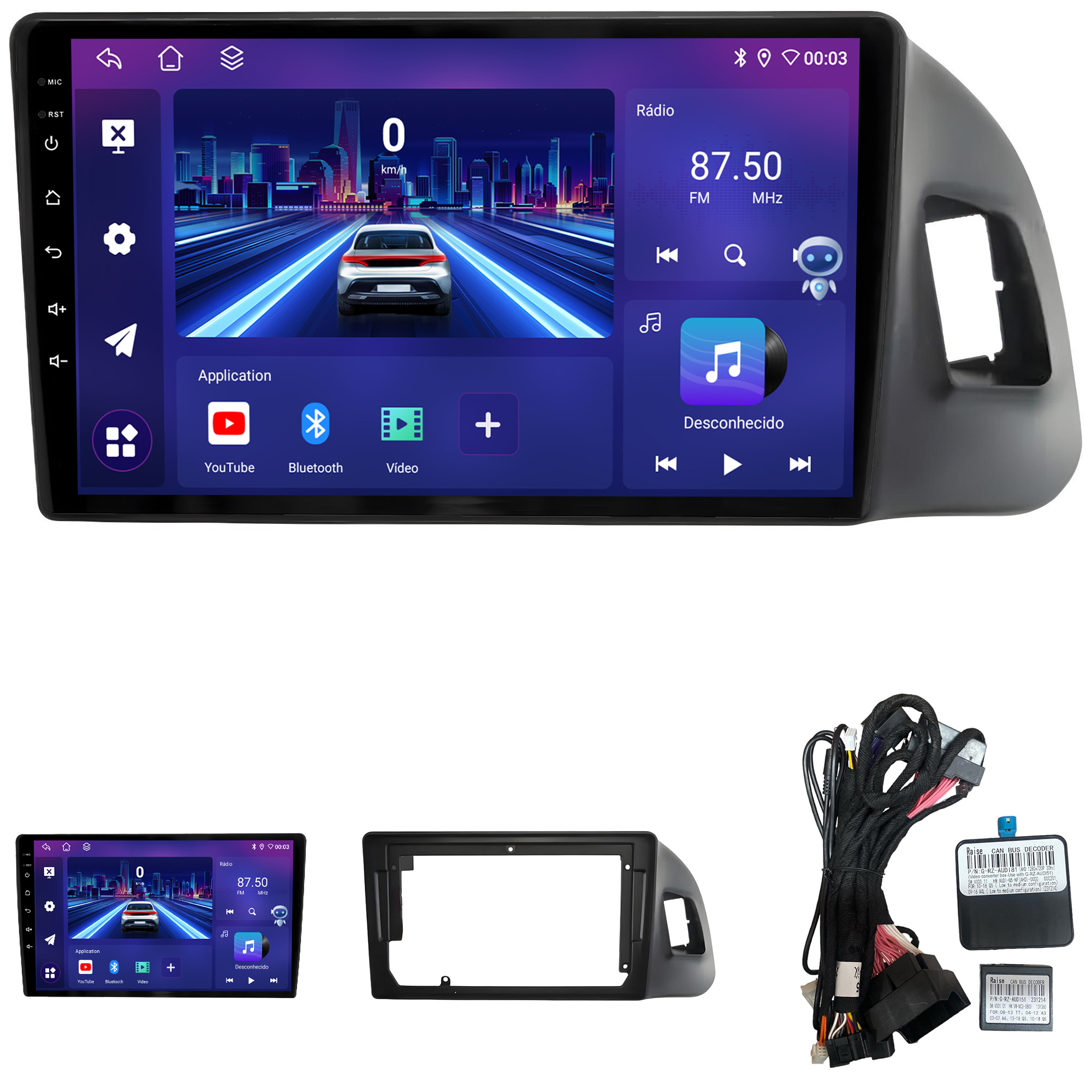 MULTIMÍDIA JOKER <BR> 4RAM 64GB 9" <BR> AUDI Q5 2010 A 2017 - Imagem 2