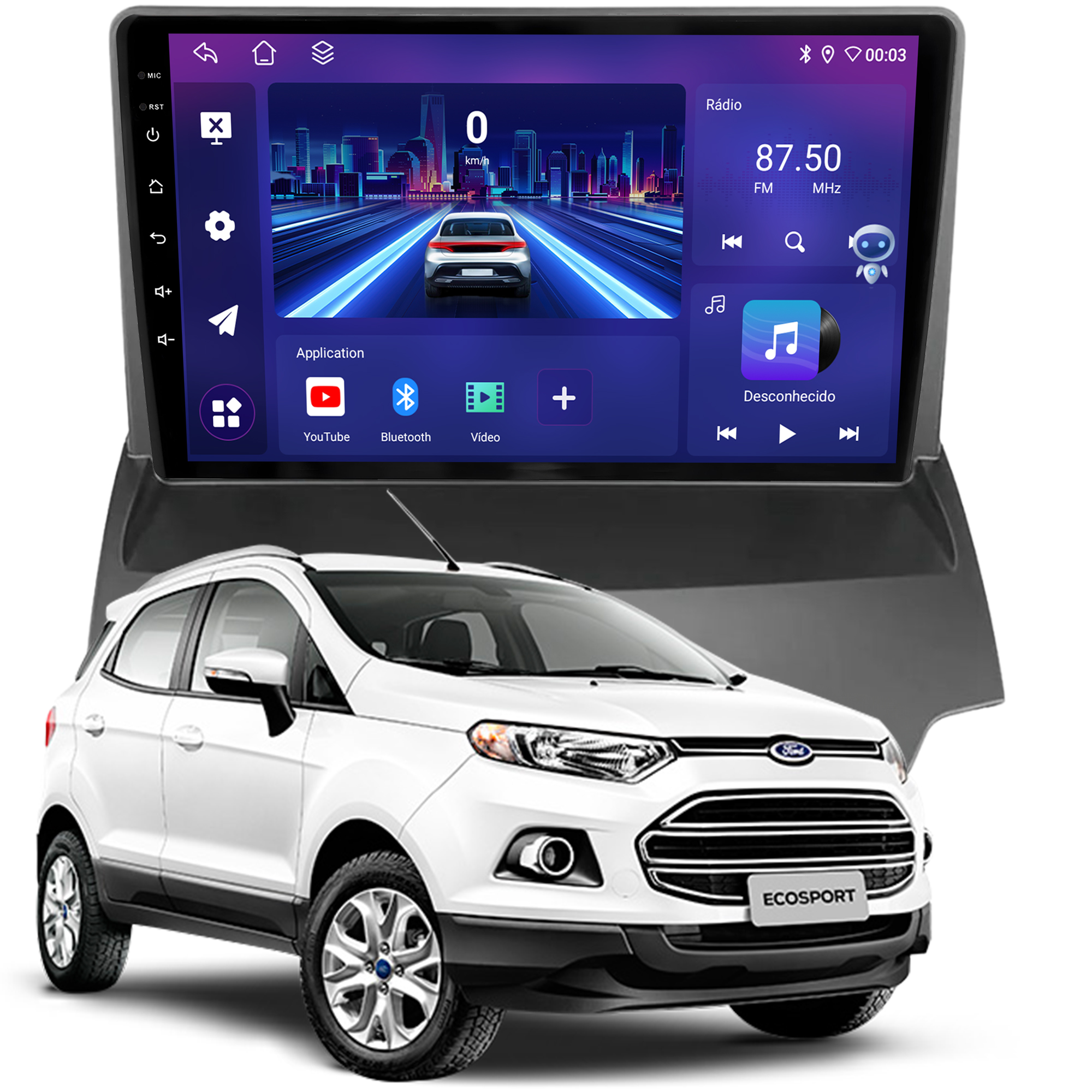MULTIMÍDIA JOKER <BR> 4RAM 64GB 10" <BR> ECOSPORT 2018 A 2022