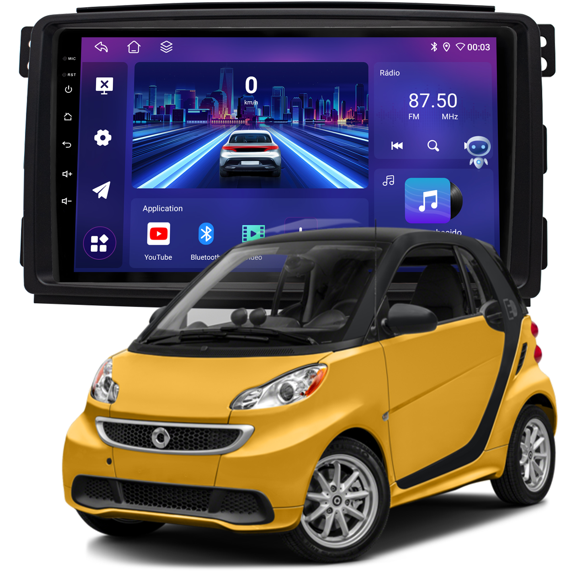 MULTIMÍDIA JOKER <BR> 4RAM 64GB 9" <BR> SMART 2008 A 2011