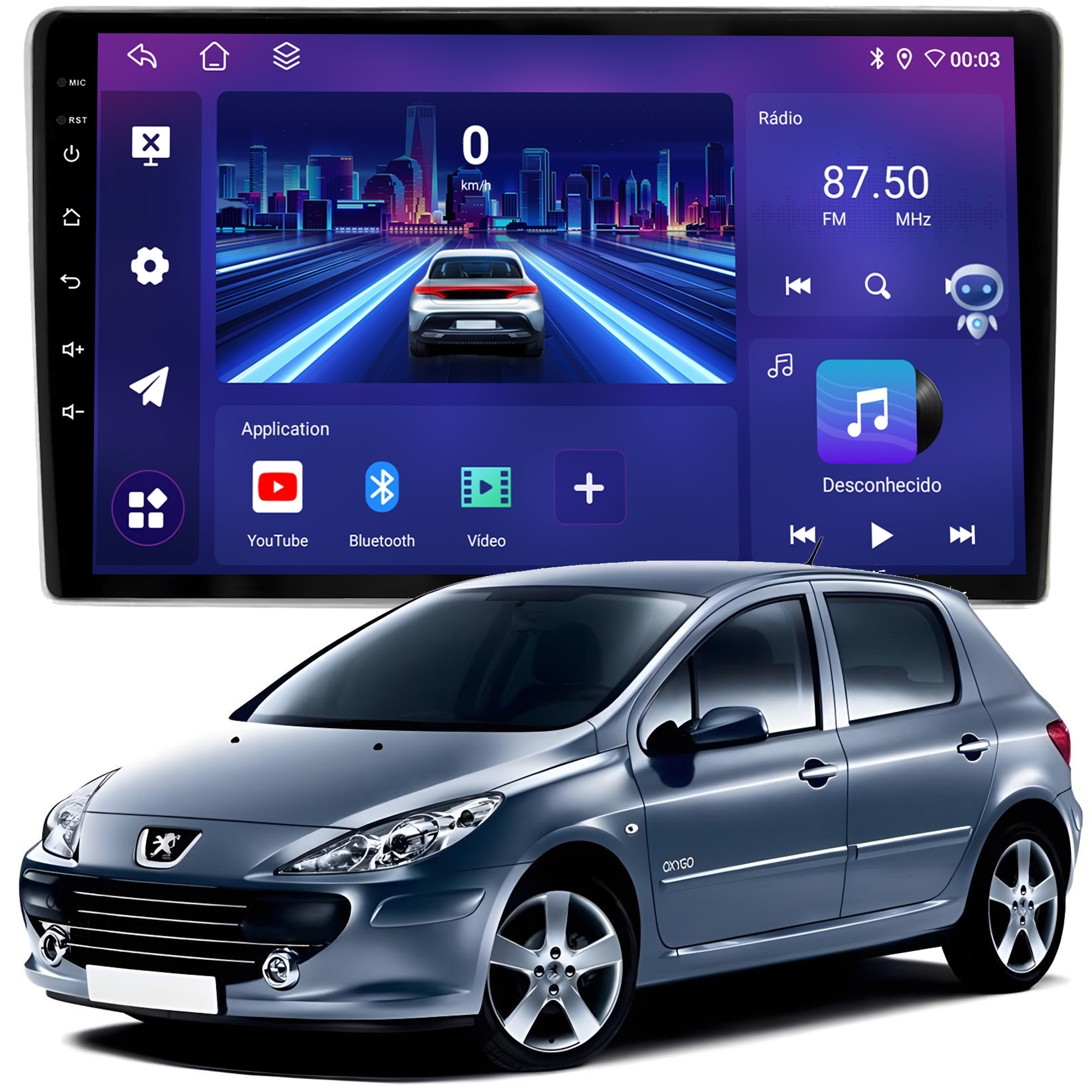 MULTIMÍDIA JOKER <BR> 4RAM 64GB 9" <BR> 307 ATÉ 2012