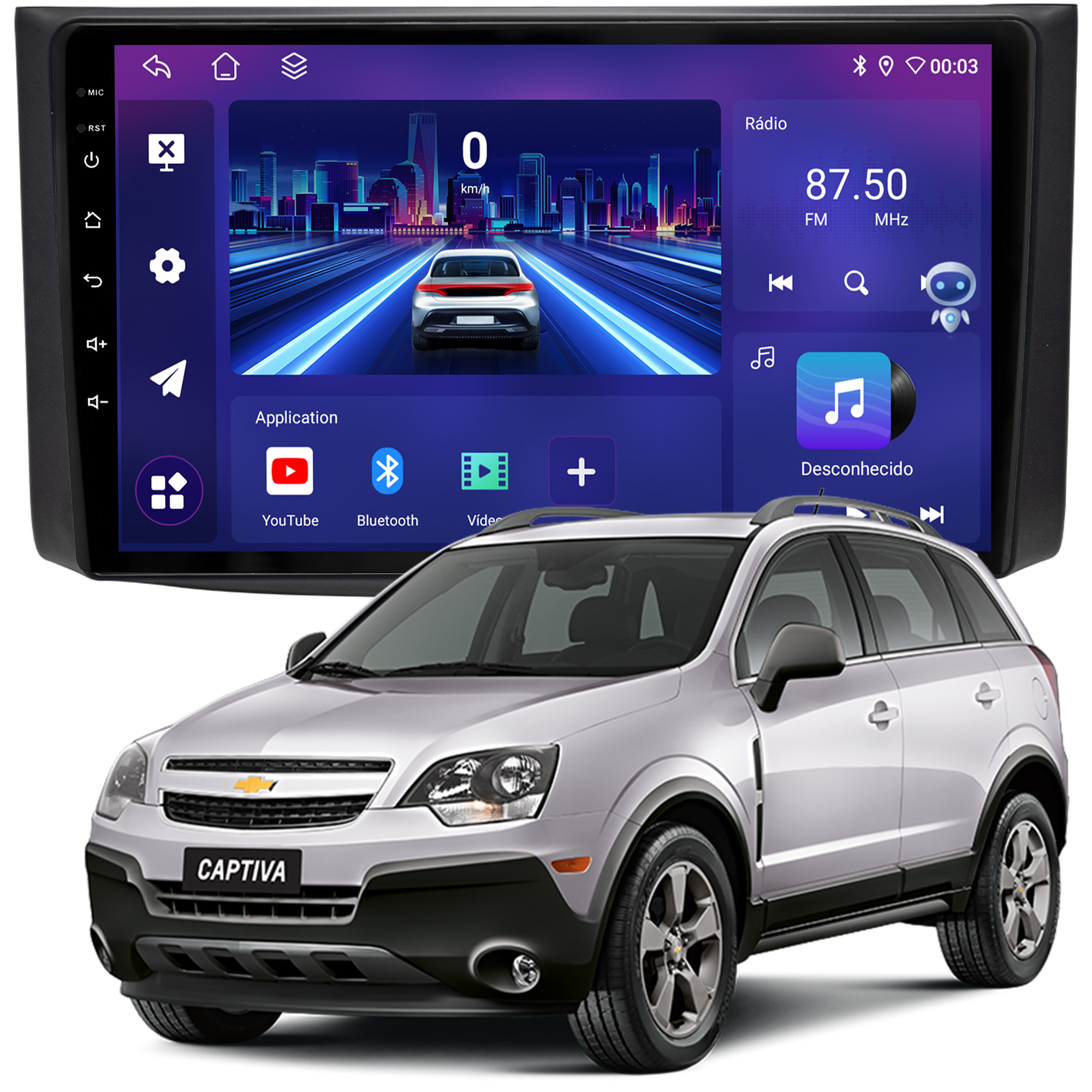 MULTIMÍDIA JOKER <BR> 4RAM 64GB 9" <BR> CAPTIVA