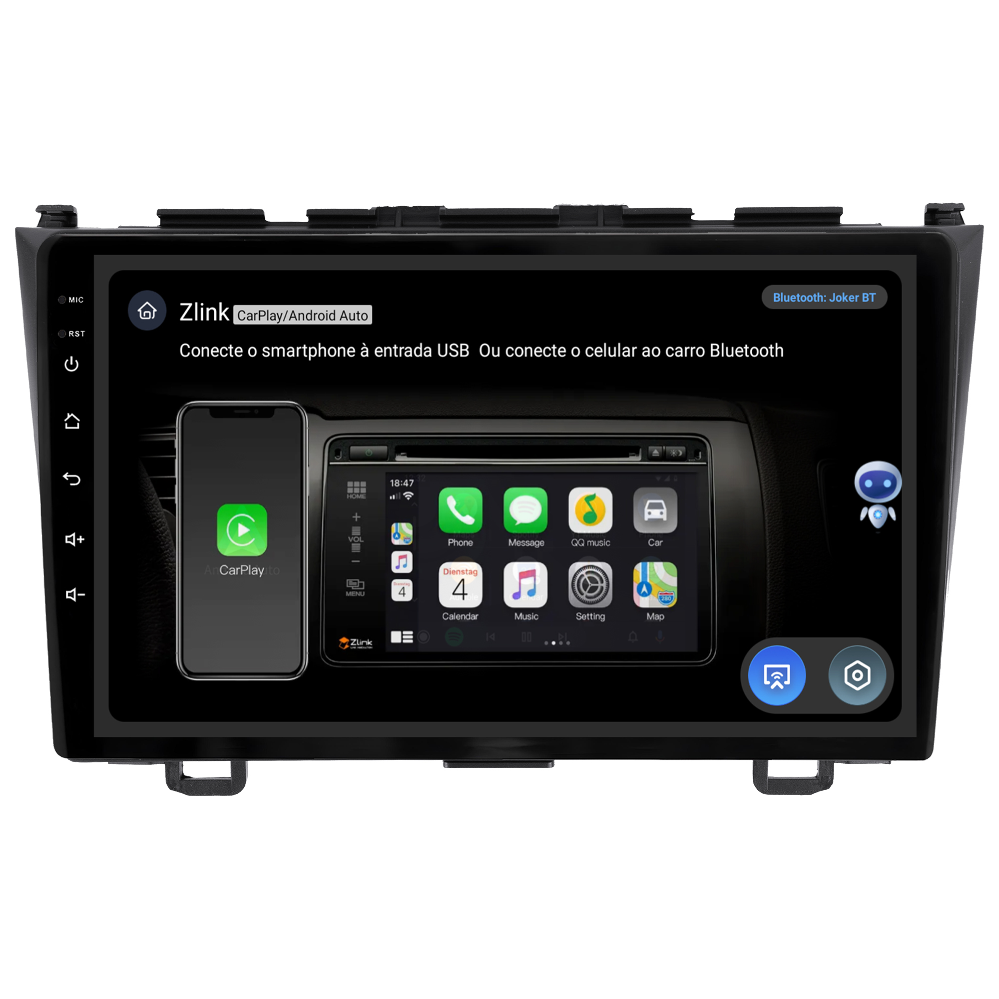MULTIMÍDIA JOKER <BR> 4RAM 64GB 9" <BR> CRV 2007 A 2011 - Imagem 11