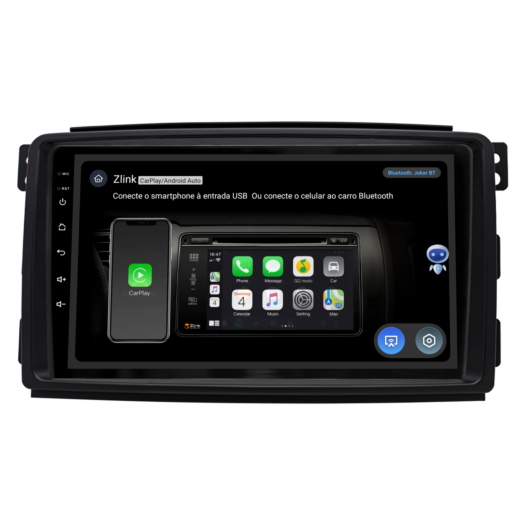 MULTIMÍDIA JOKER <BR> 4RAM 64GB 9" <BR> SMART 2008 A 2011 - Imagem 11