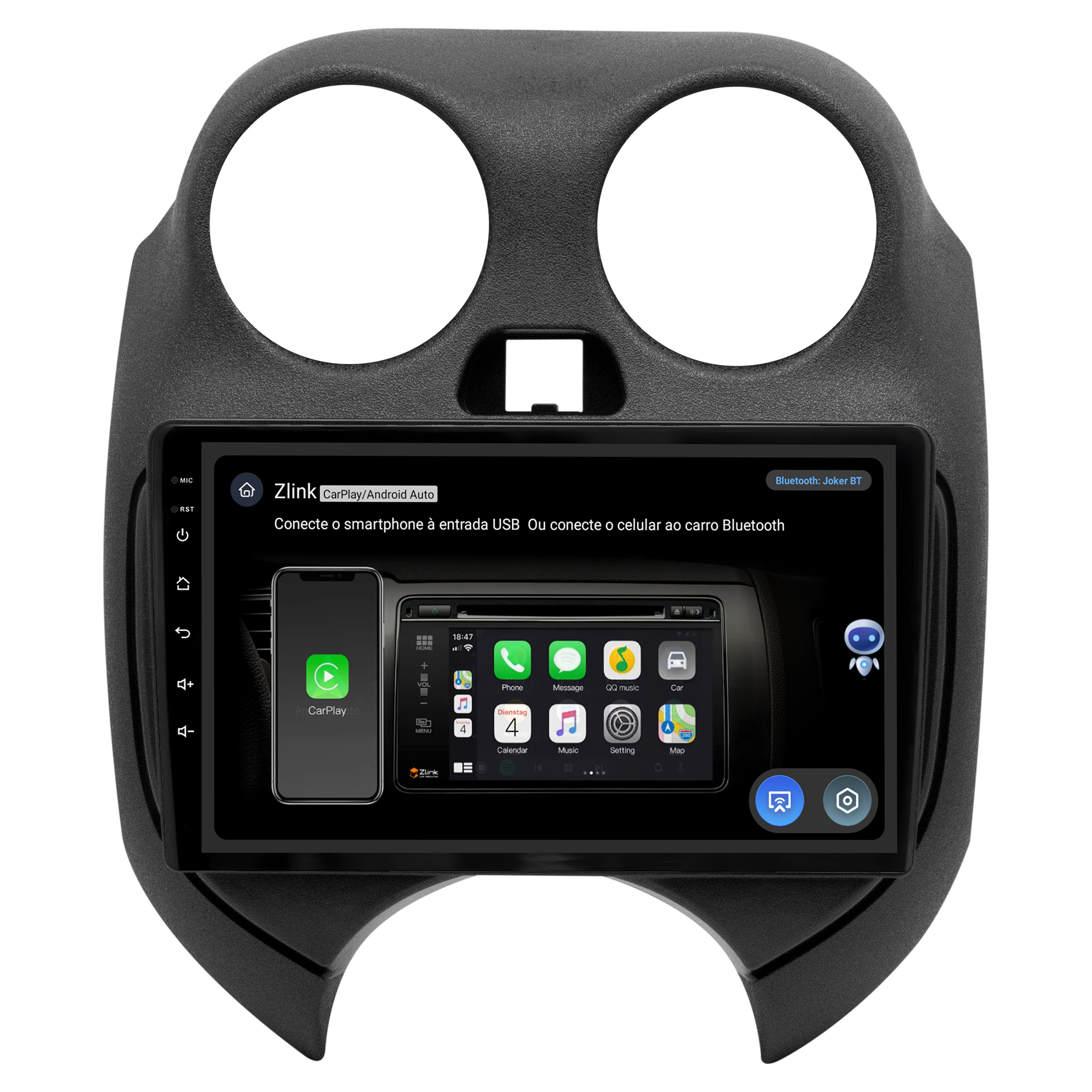 MULTIMÍDIA JOKER <BR> 4RAM 64GB 9" <BR> MARCH <BR> VERSA 2010 A 2014 - Imagem 11