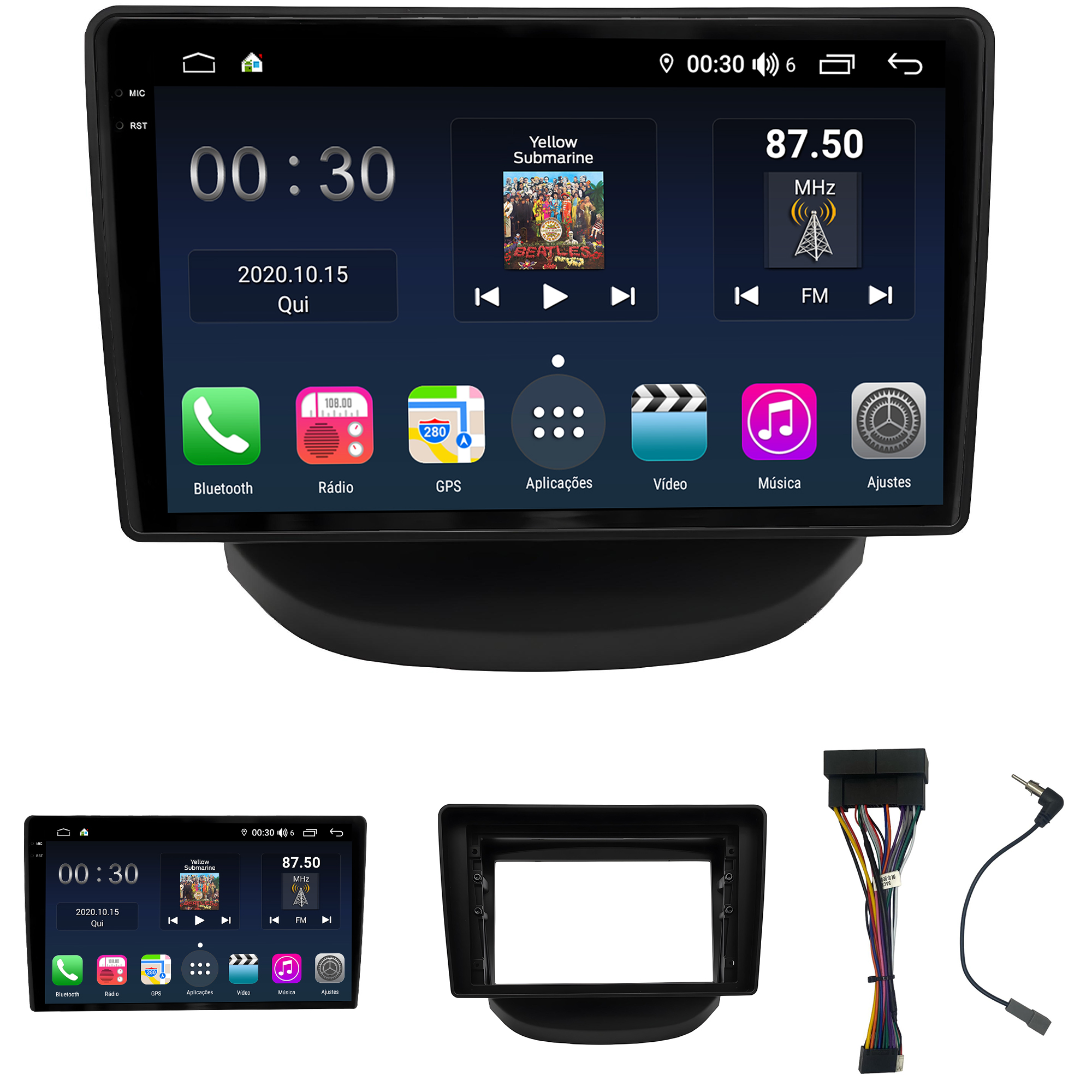 MULTIMÍDIA <BR> AIKON PRÓTON <BR> 4RAM 64GB QLED 9'' <BR> HB20 2012 A 2019 - Imagem 2