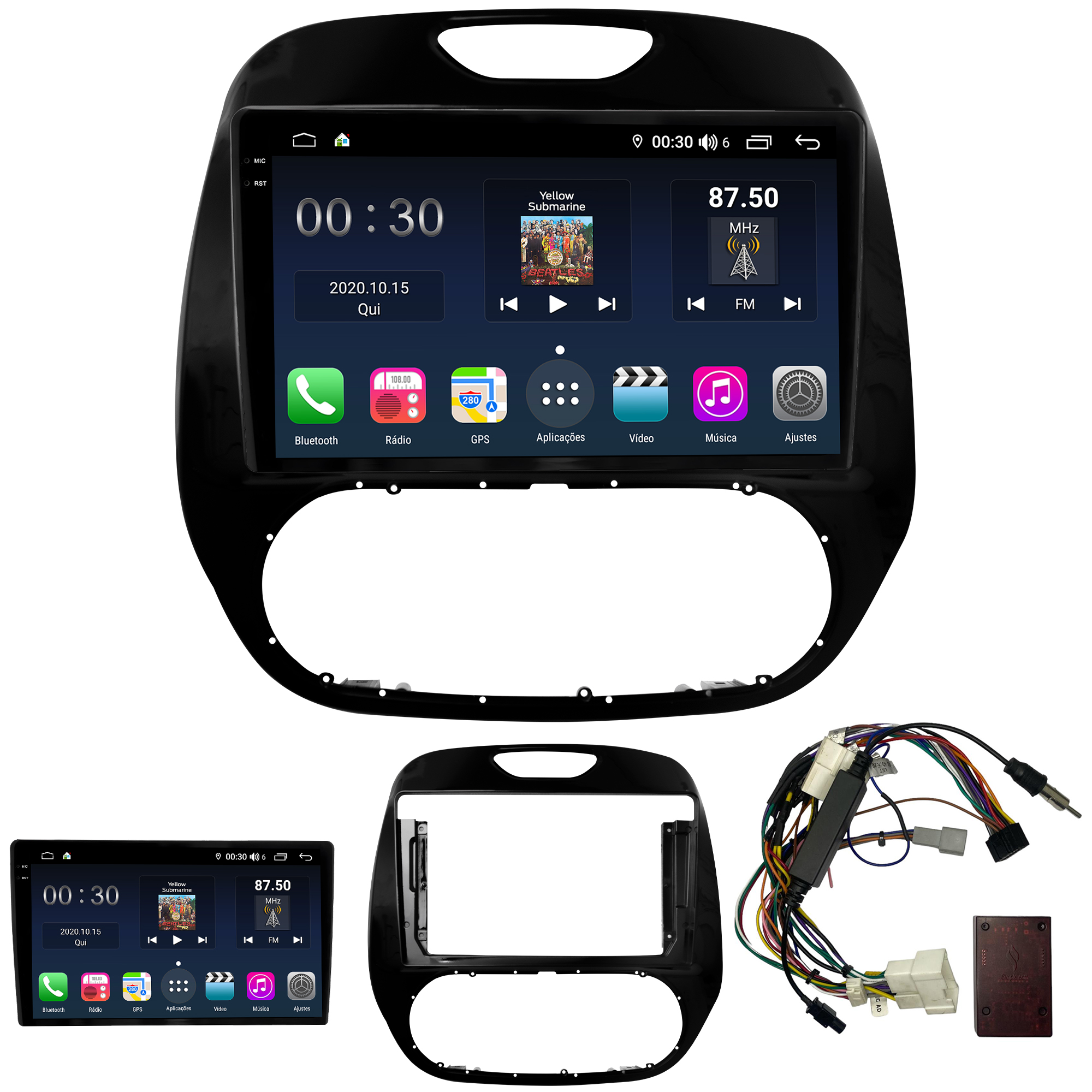 MULTIMÍDIA <BR> AIKON PRÓTON <BR> 6RAM 128GB QLED 9'' <BR> CAPTUR - Imagem 2