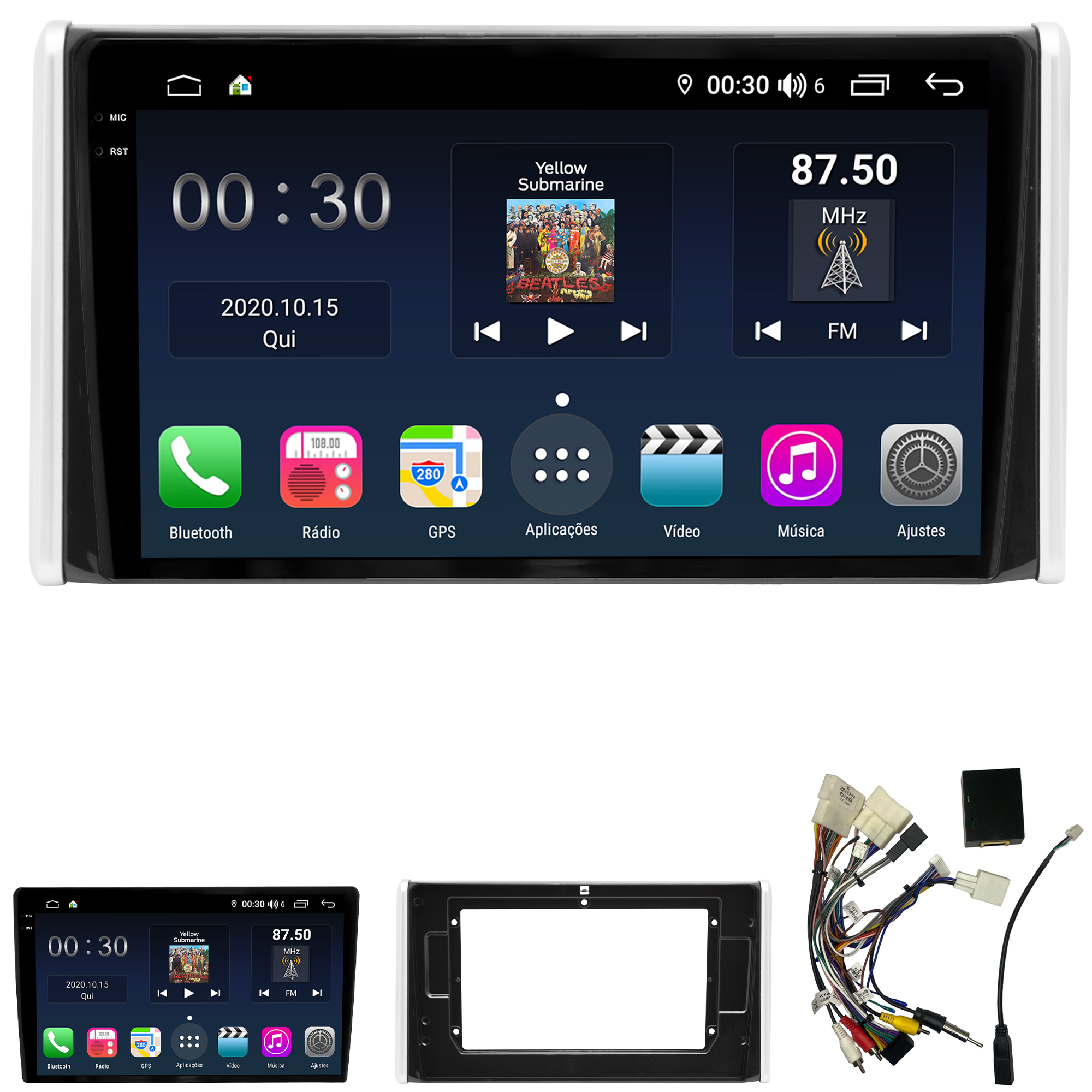 MULTIMÍDIA <BR> AIKON PRÓTON <BR> 6RAM 128GB QLED 10"<BR> RAV4 2019 ACIMA - Imagem 2