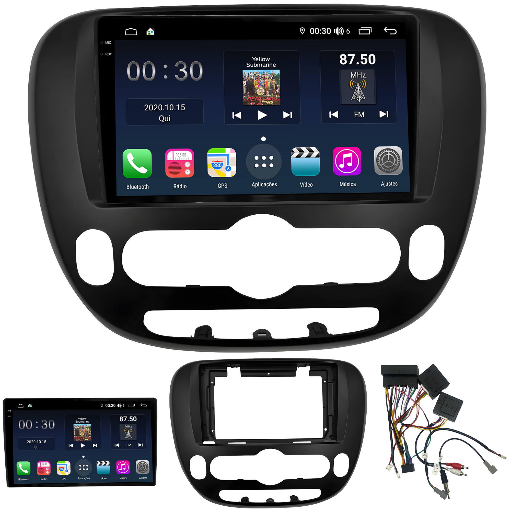 MULTIMÍDIA <BR> AIKON PRÓTON <BR> 4RAM 64GB QLED 9'' <BR> SOUL 2015 A 2021 - Imagem 2