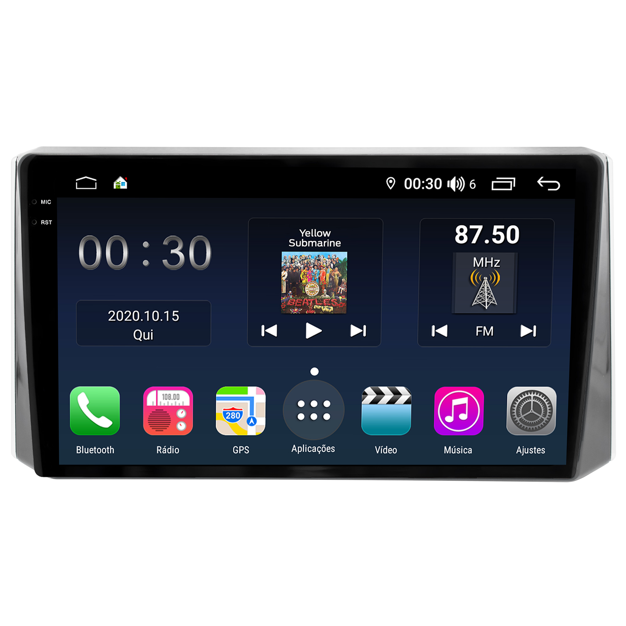 MULTIMÍDIA <BR>AIKON PRÓTON <BR>4RAM 64GB QLED 10"<BR> COROLLA 2020 A 2021 - Imagem 3