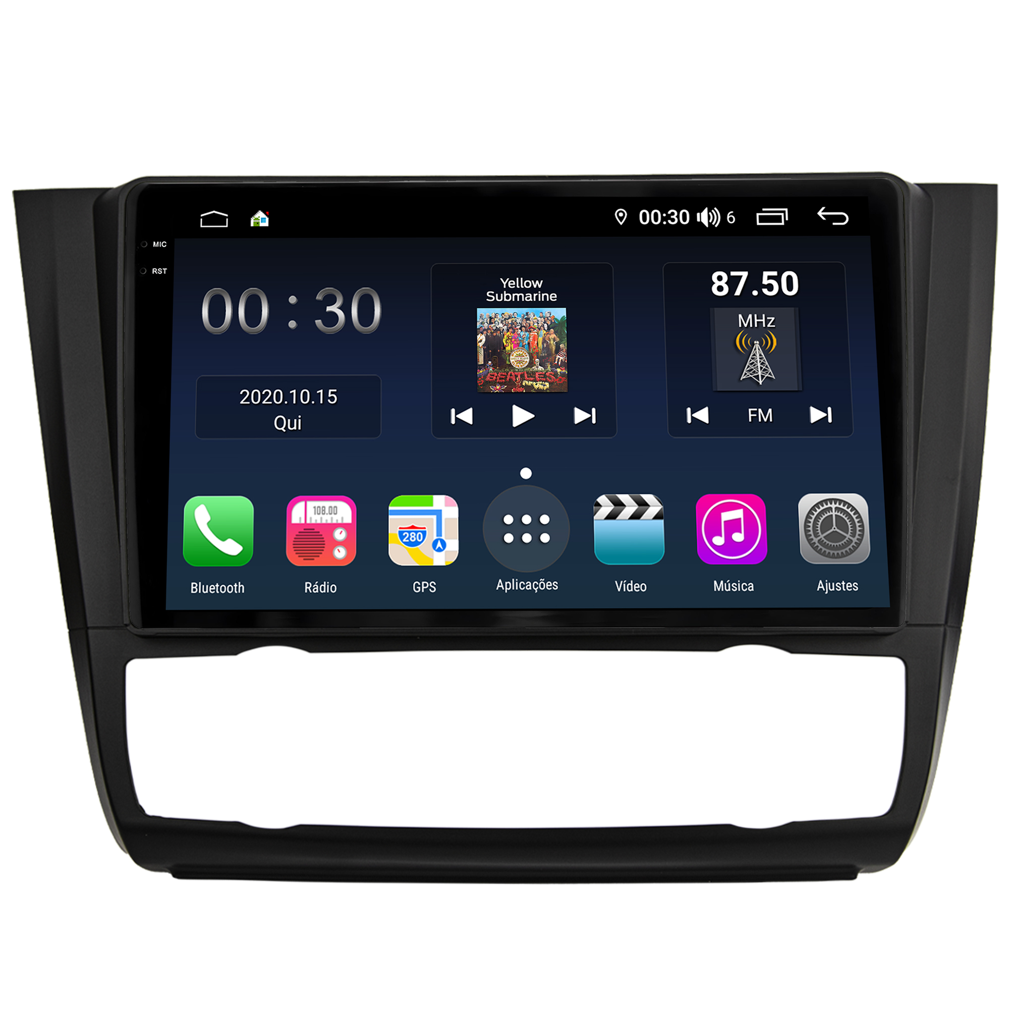 MULTIMÍDIA <BR> AIKON PRÓTON <BR> 4RAM 64GB QLED 9'' <BR> SÉRIE 1 118i 120i 130i 135i <BR> 2006 A 2012 <BR> AR DIGITAL - Imagem 3