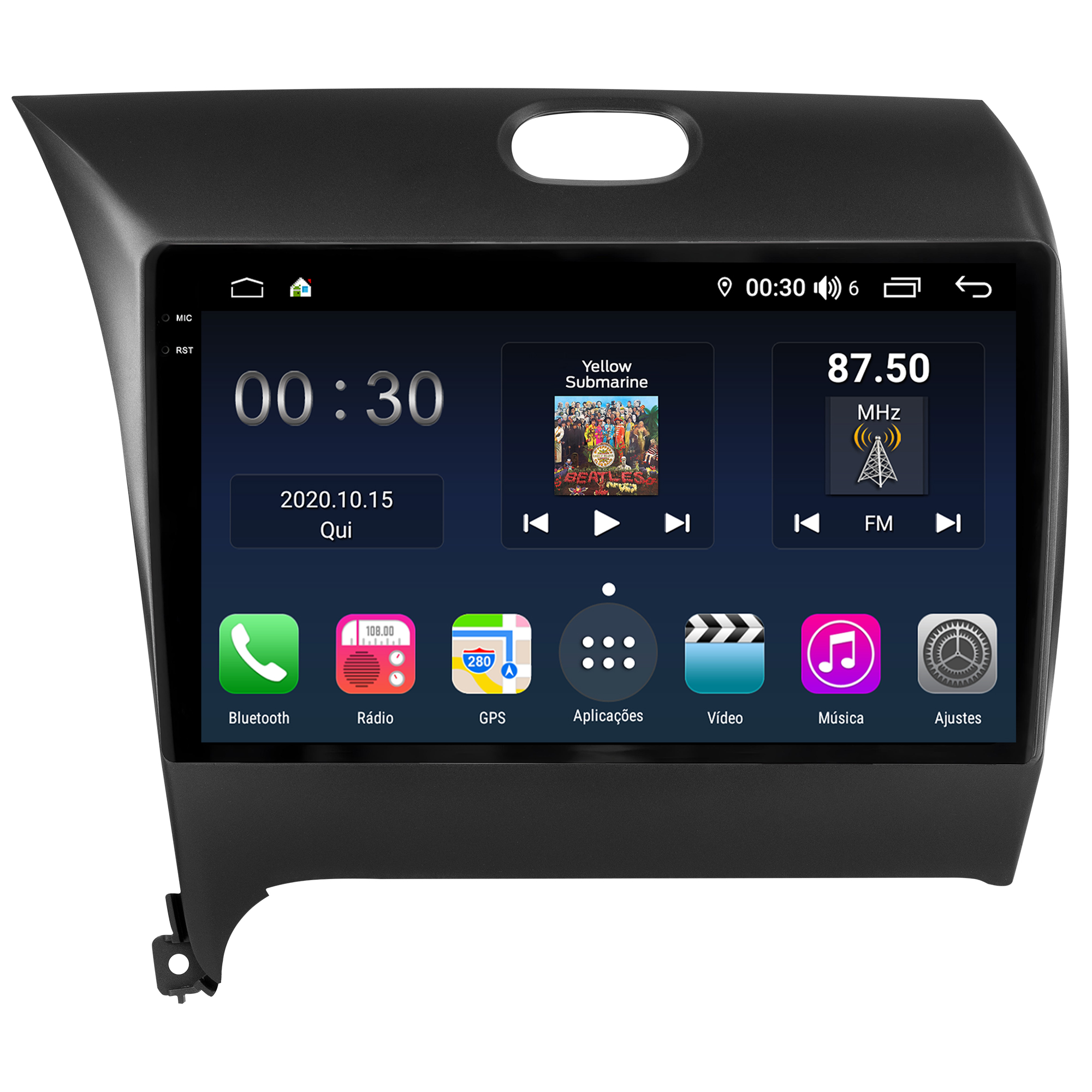 MULTIMÍDIA <BR> AIKON PRÓTON <BR> 4RAM 64GB QLED 9'' <BR> CERATO 2013 A 2019 - Imagem 3