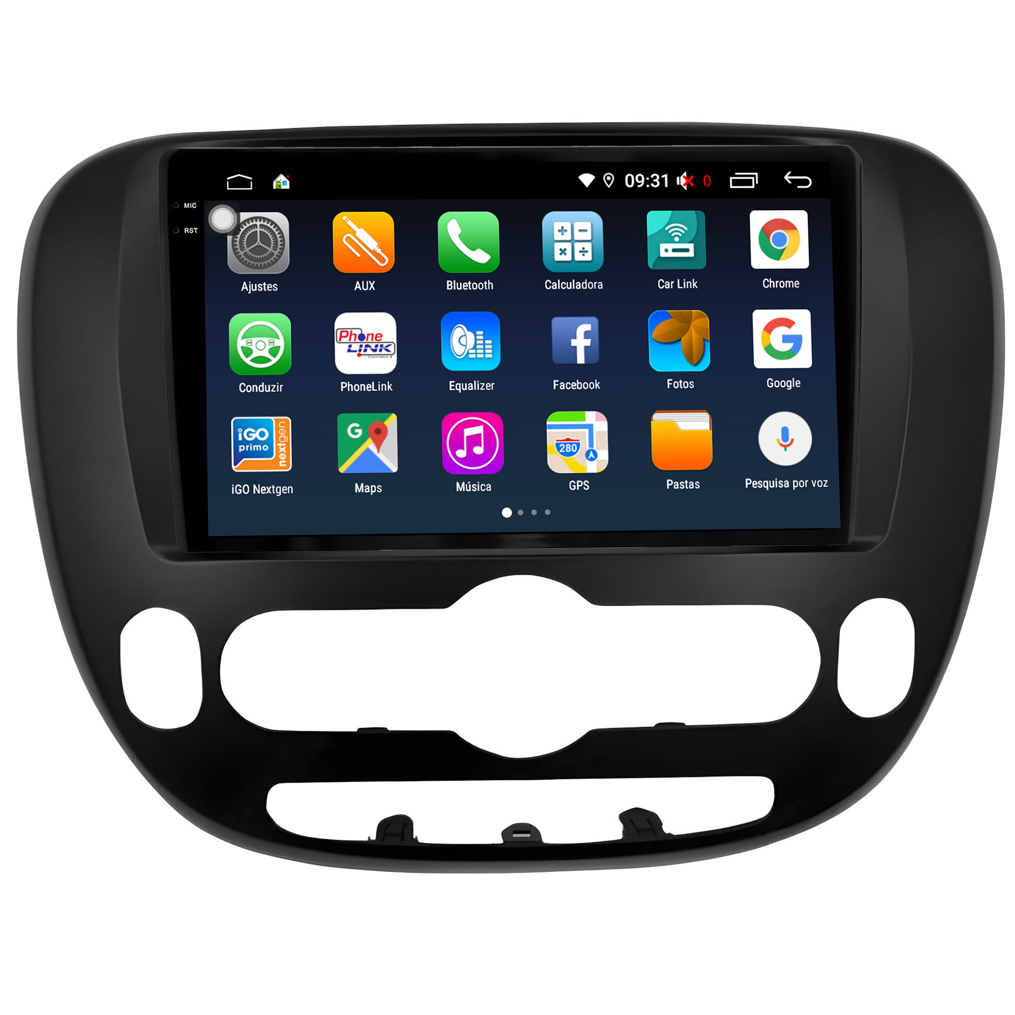 MULTIMÍDIA <BR> AIKON PRÓTON <BR> 4RAM 64GB QLED 9'' <BR> SOUL 2015 A 2021 - Imagem 4