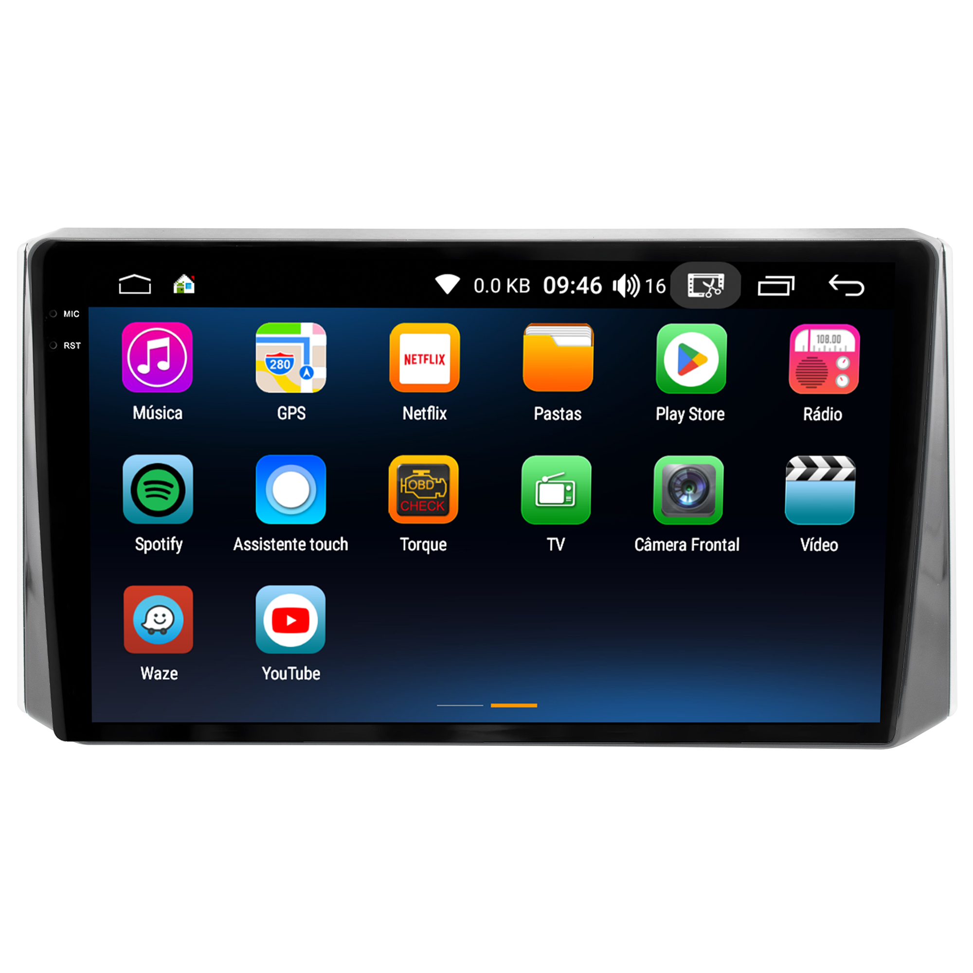MULTIMÍDIA <BR>AIKON PRÓTON <BR>4RAM 64GB QLED 10"<BR> COROLLA 2020 A 2021 - Imagem 5