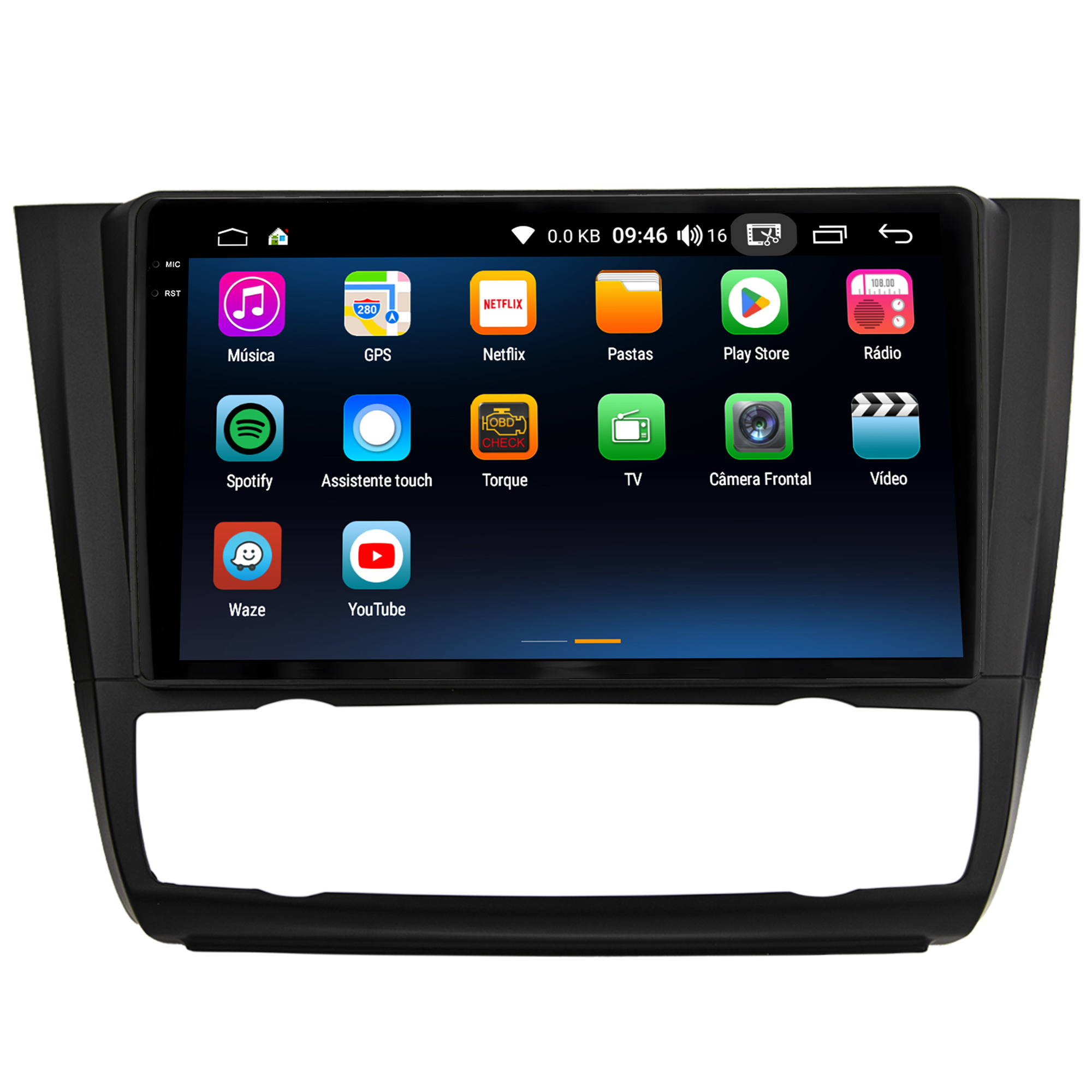 MULTIMÍDIA <BR> AIKON PRÓTON <BR> 4RAM 64GB QLED 9'' <BR> SÉRIE 1 118i 120i 130i 135i <BR> 2006 A 2012 <BR> AR DIGITAL - Imagem 5