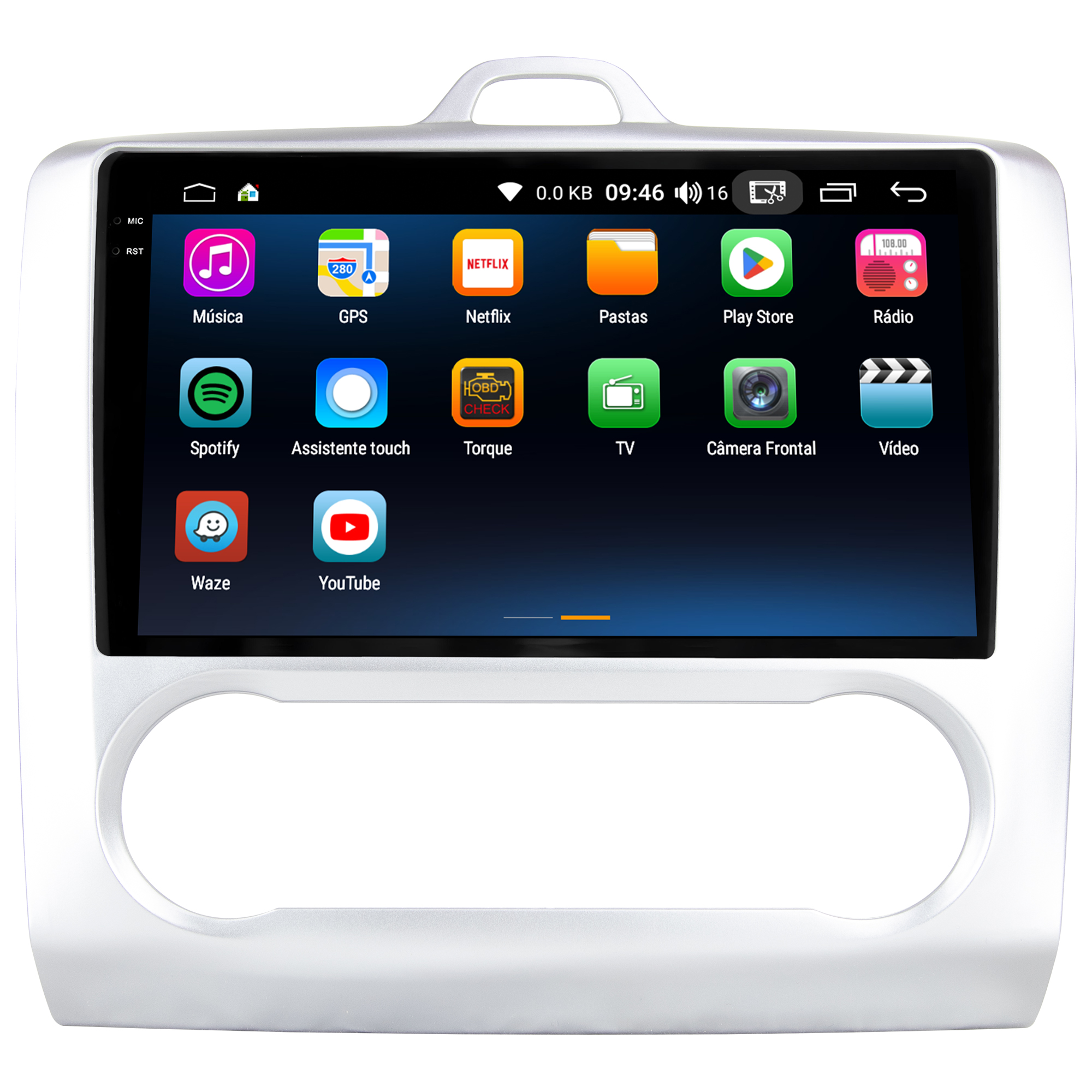 MULTIMÍDIA <BR> AIKON PRÓTON <BR> 4RAM 64GB QLED 9'' <BR> FORD FOCUS <BR> AR DIGITAL <BR> 2009 A 2013 - Imagem 5