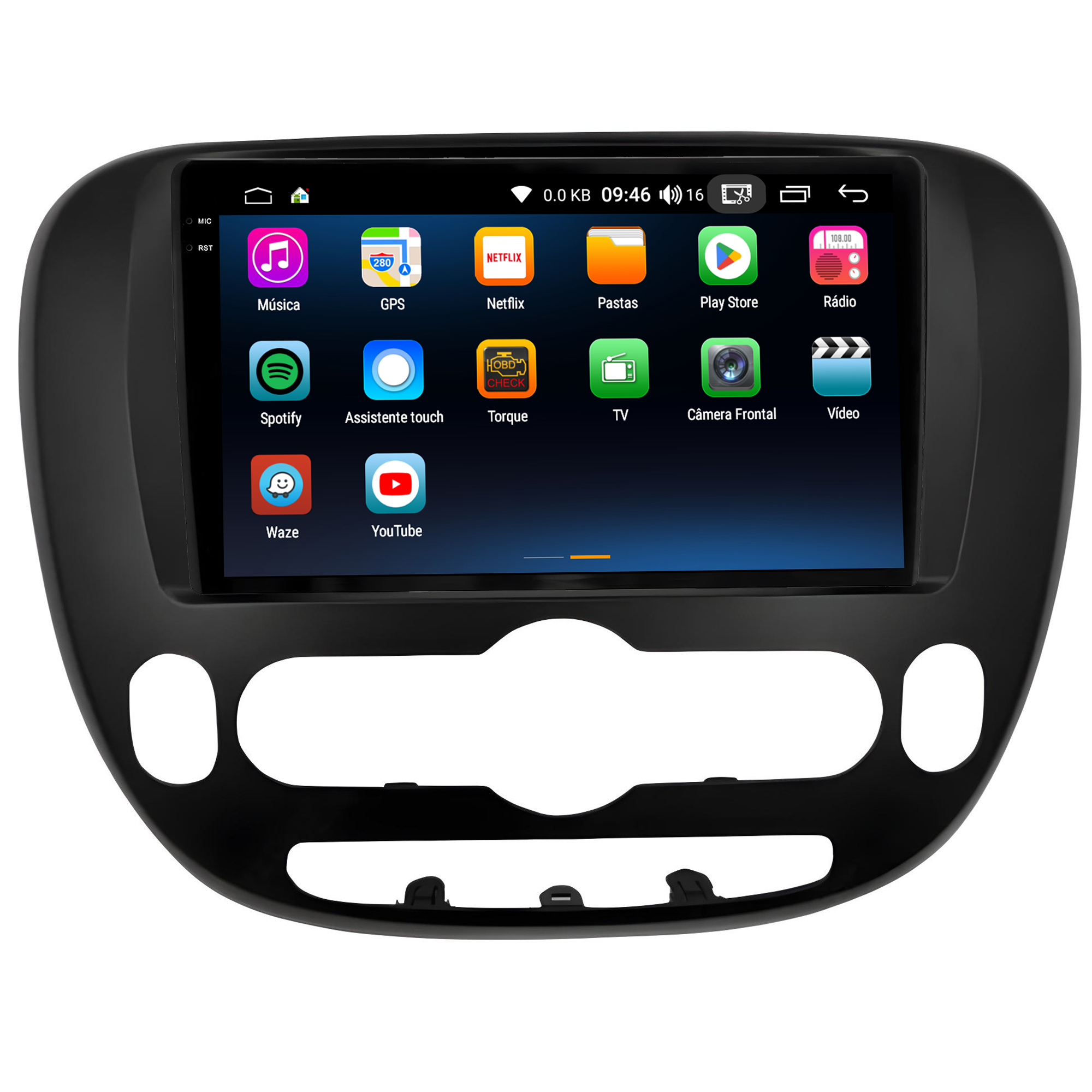 MULTIMÍDIA <BR> AIKON PRÓTON <BR> 4RAM 64GB QLED 9'' <BR> SOUL 2015 A 2021 - Imagem 5