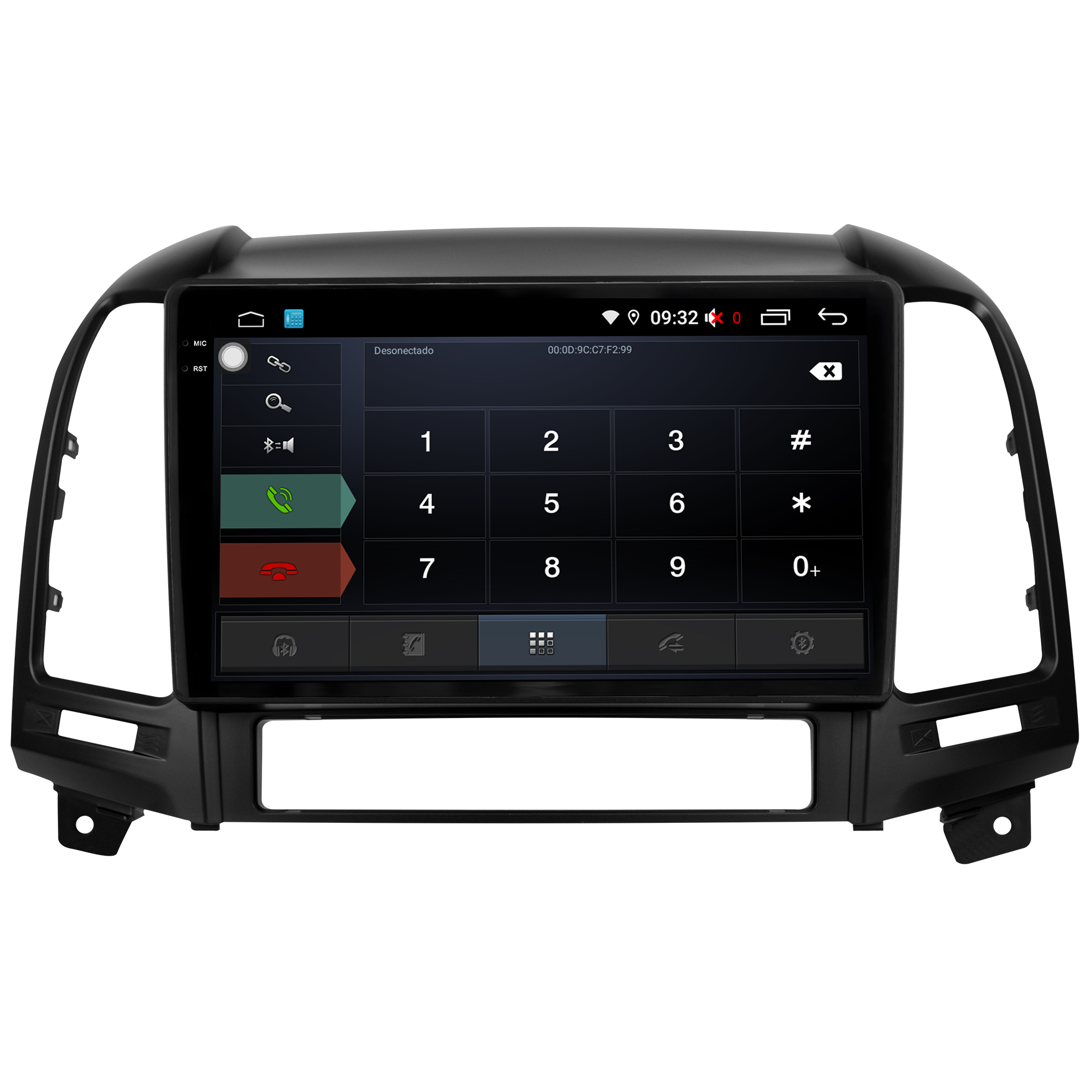 MULTIMÍDIA <BR> AIKON PRÓTON <BR> 4RAM 64GB QLED 9'' <BR> SANTA FÉ 2007 A 2013 - Imagem 6