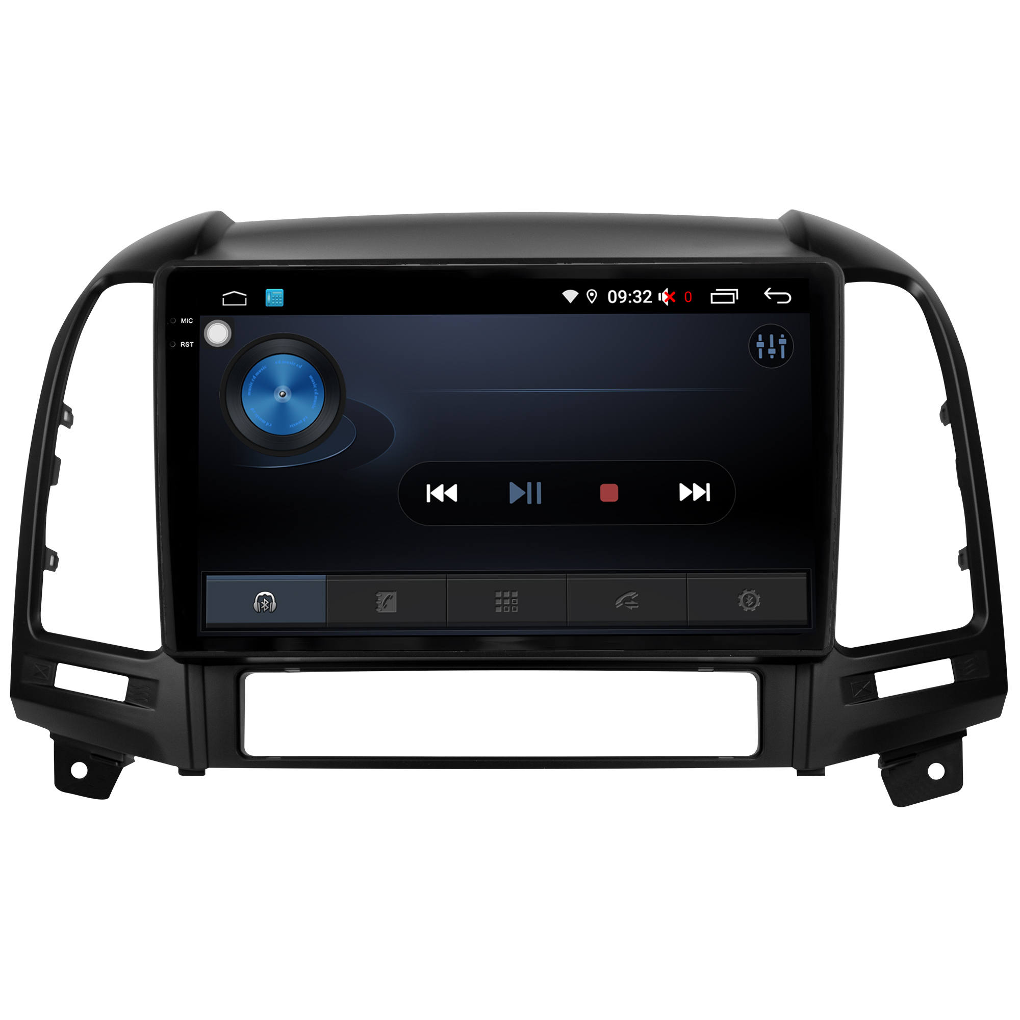 MULTIMÍDIA <BR> AIKON PRÓTON <BR> 4RAM 64GB QLED 9'' <BR> SANTA FÉ 2007 A 2013 - Imagem 8