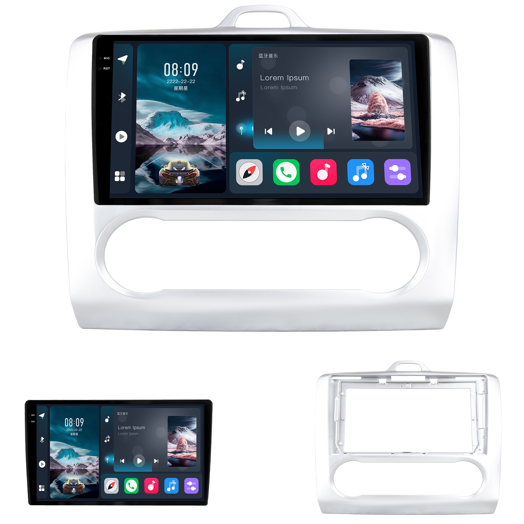 MULTIMÍDIA <BR> SOAUDIO S LINE <BR> 2RAM 64GB QLED 9'' <BR> FORD FOCUS <BR> AR DIGITAL <BR> 2009 A 2013 - Imagem 2